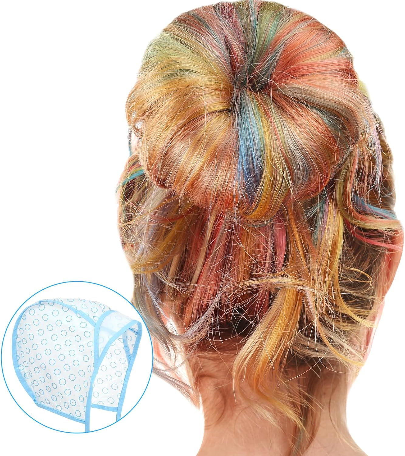 Set of 6 Highlight Hood Set, Adjustable Colouring Highlighting Cap, Hair Highlight Cap with 2 Plastic Hooks, Highlight Hood Hair Dyeing Accessories for Salon Home Use Dyeing Hair Hairdressing Tool image number 2