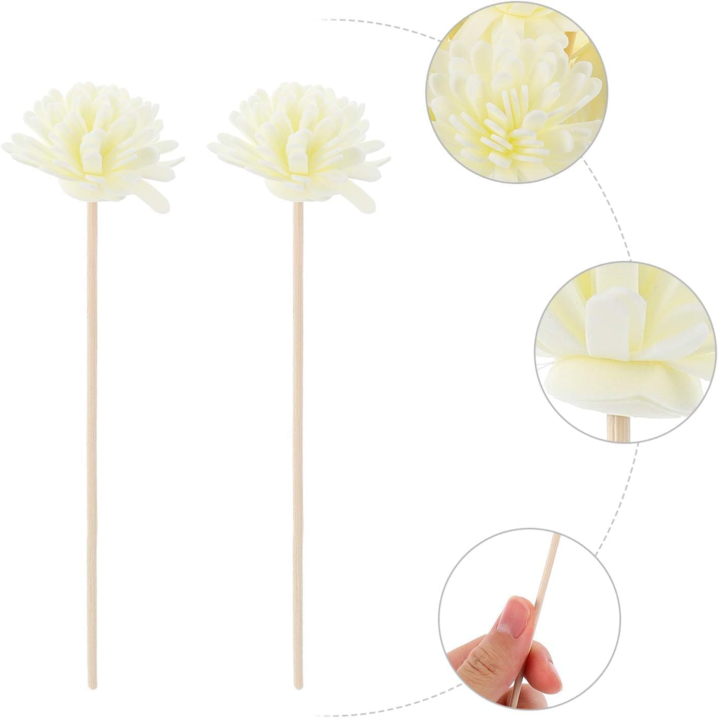 Dining Table Decor Cake Decorating 30Pcs Reed Diffuser Sticks Rattan Flower Rose Replacement Refill Rattan Sticks for Essential Oil Diffuser Cake Tester Dining Room Table Decor image number 2