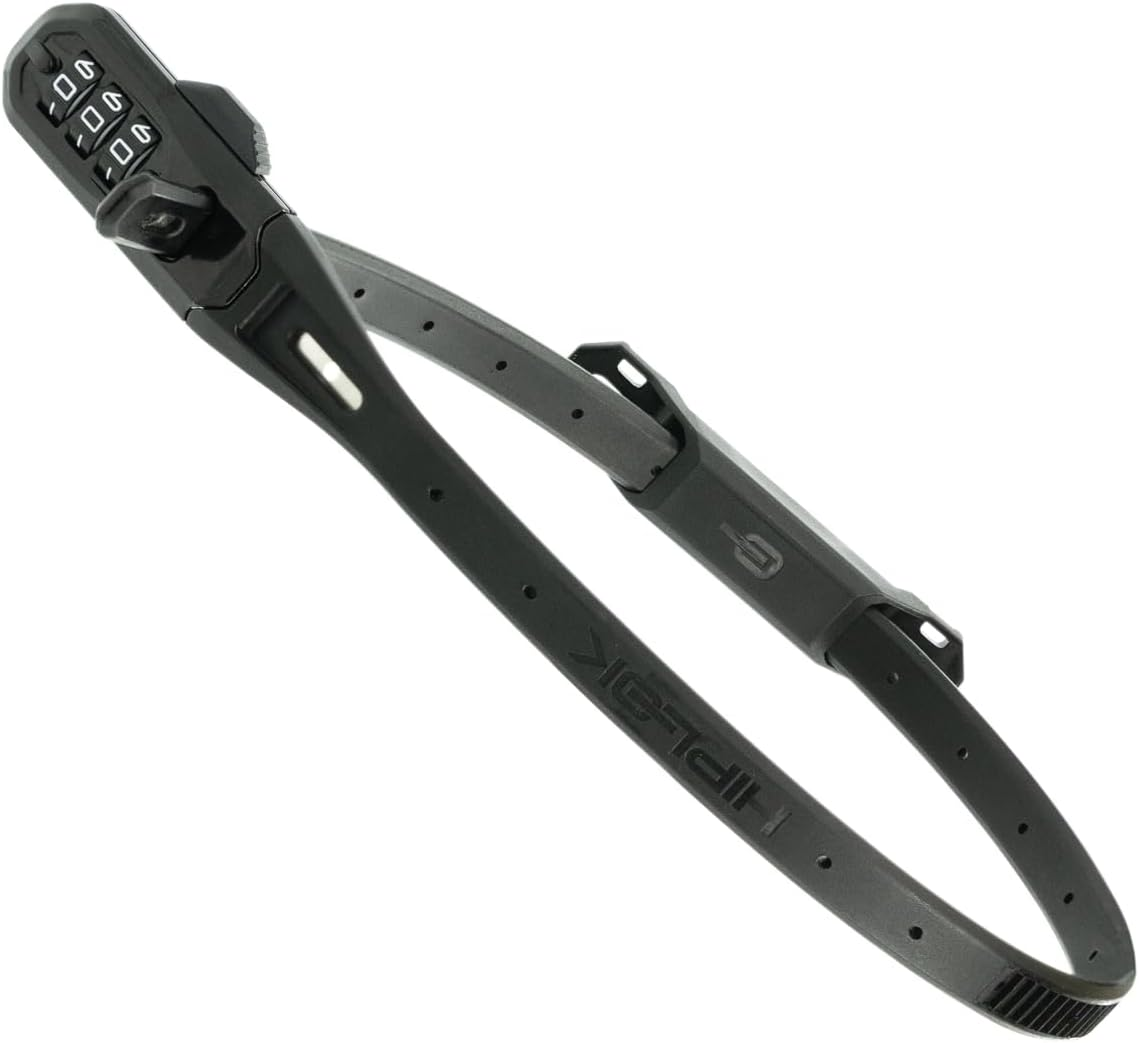 Hiplok Z LOK Combo Bike Lock/Motorbike Helmet Lock - Black. 3 Digit Code. Steel Core & 45Cm Locking Length. Optional Bracket