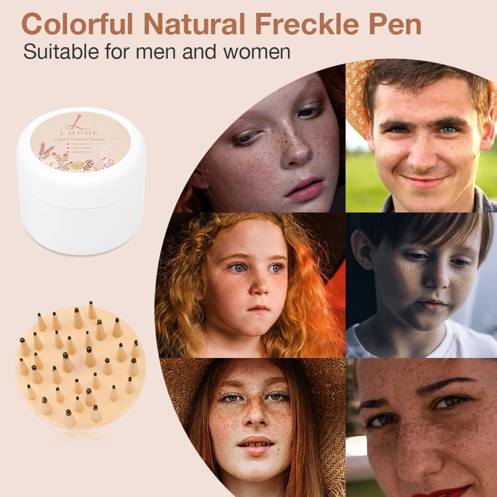 LOPHE Freckle Stamp, Liquid Freckles Pen, Fake Freckles Liquid Air Cushion, Long Lasting Waterproof Quick Dry Lifelike Freckles Marker Makeup(Brown) image number 5