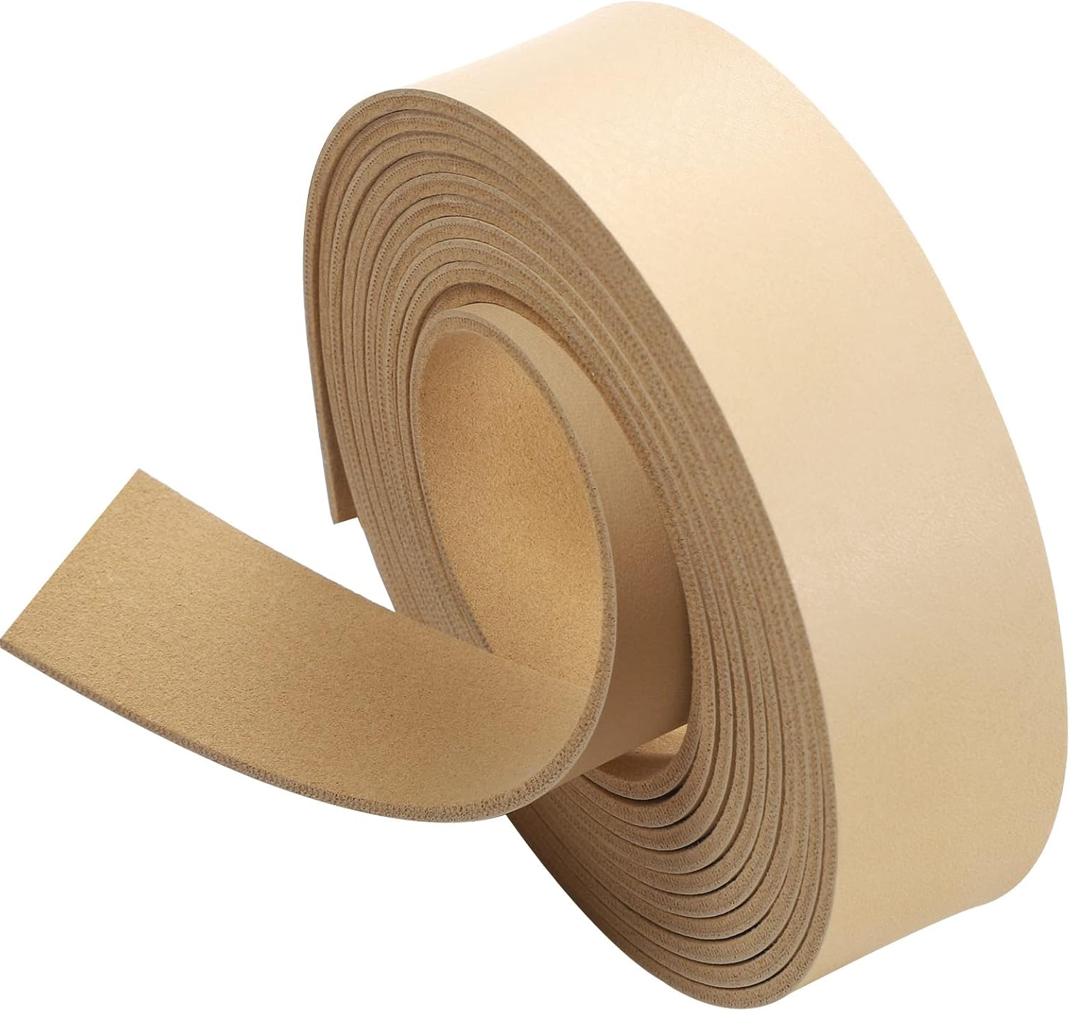 Picheng Faux Leather Strap: 1 Inch Wide 100 Inches Long Leather Strips Soft Leather for DIY Craft Projects Leather Belt Strap Pet Collars Traction Ropes Tooling (Apricot)