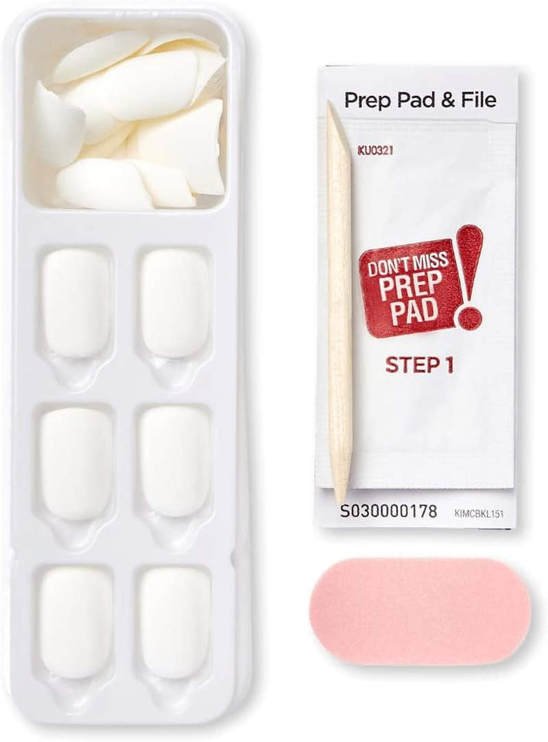 Impress KISS Color Press-On Manicure Fake Nails, Brie - Short Length, Matte, Polish-Free Solid Color Mani, Includes Prep Pad, Mini File, Manicure Stick, and 30 Fake Nails image number 2