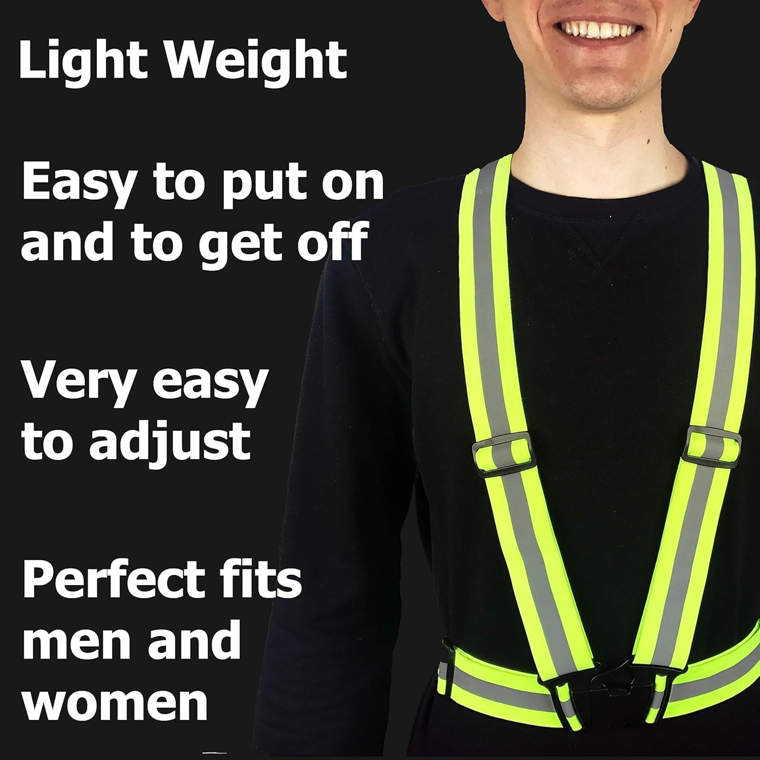 2 Pieces High Visibility Reflective Vest - Safety Reflector Strips Bands - Reflective Running Gear for Men and Women for Night Running image number 2