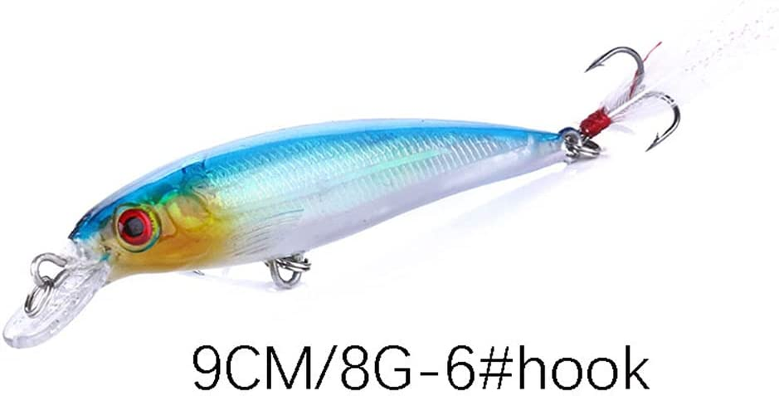 Origlam 【Best Deals】 10Pcs 3D Artificial Minnow Fishing Lures Baits Plastic Fishing Tackle Crankbait Bass Hard Bait Life-Like Swimbait Fishing Lure Bait image number 3