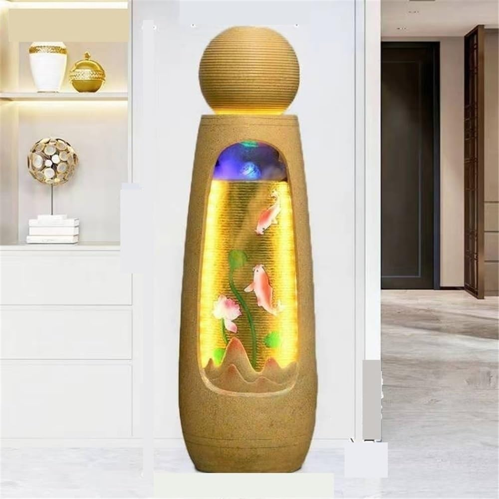 Outdoor Fountain Outdoor Floor Standing Fountain with LED Lights for Porch, Deck, Garden, Backyard image number 4