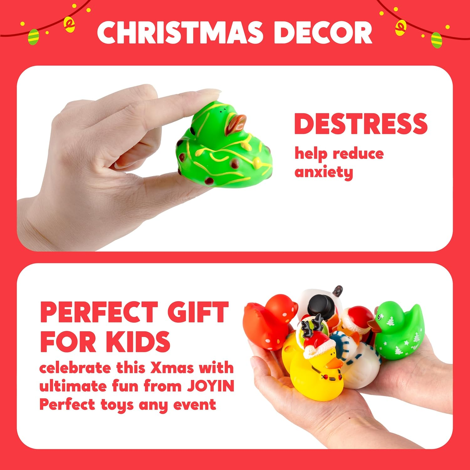 JOYIN 24 PCS Christmas Ducks Baby Bathtub Toys, Assorted Xmas Rubber Duckies for Kids Gifts, Ducky Toddler Bath Toys Rubber Duck Bulk for Stocking Stuffers Party Favor Baby Shower Pool Toys image number 1