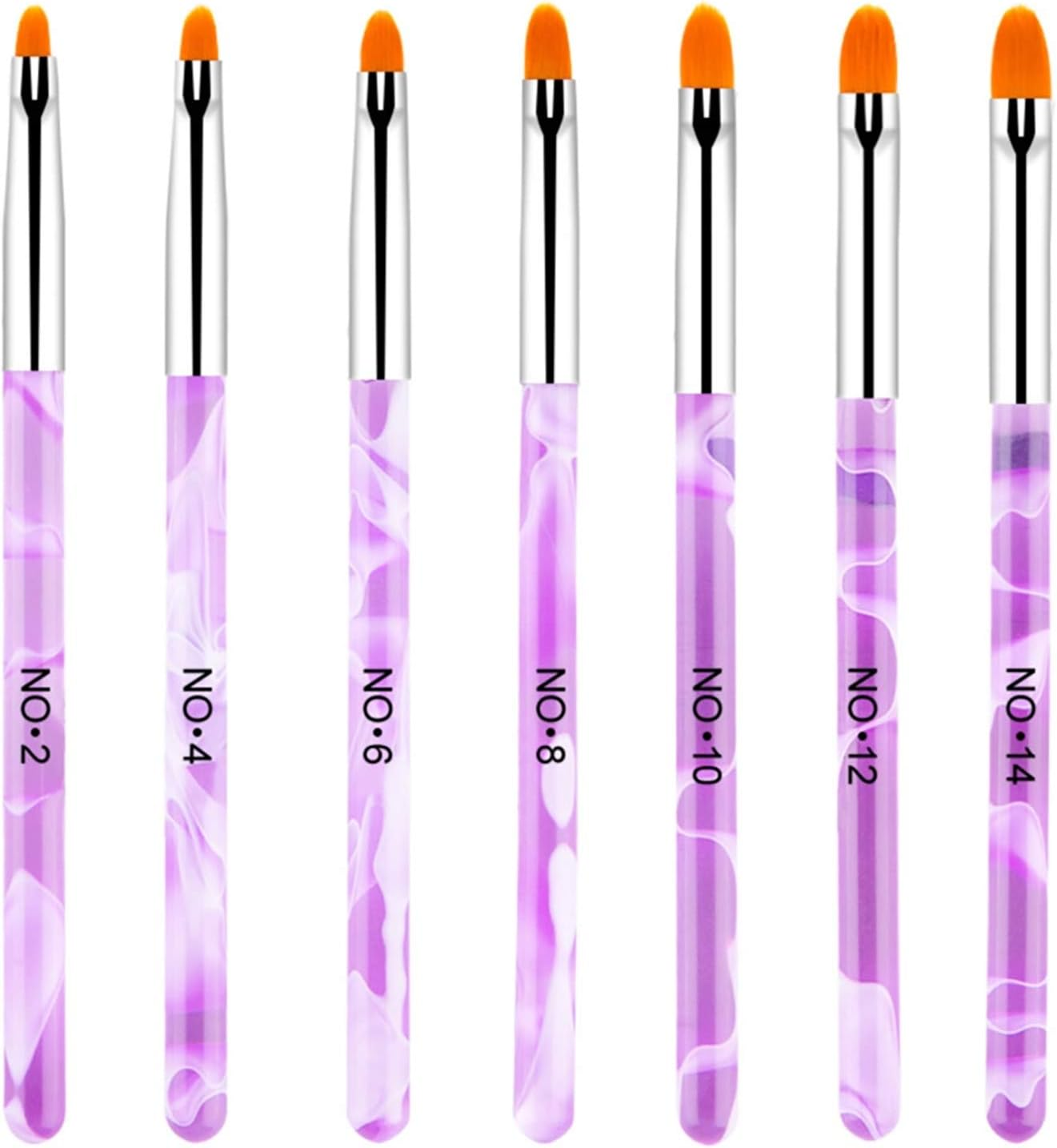 Hanyousheng Set of 7 UV Gel Brushes for Nails, UV Gel, Acrylic, Nail Brush, Nail Gel Brush, Brush Set for Nail Art image number 6