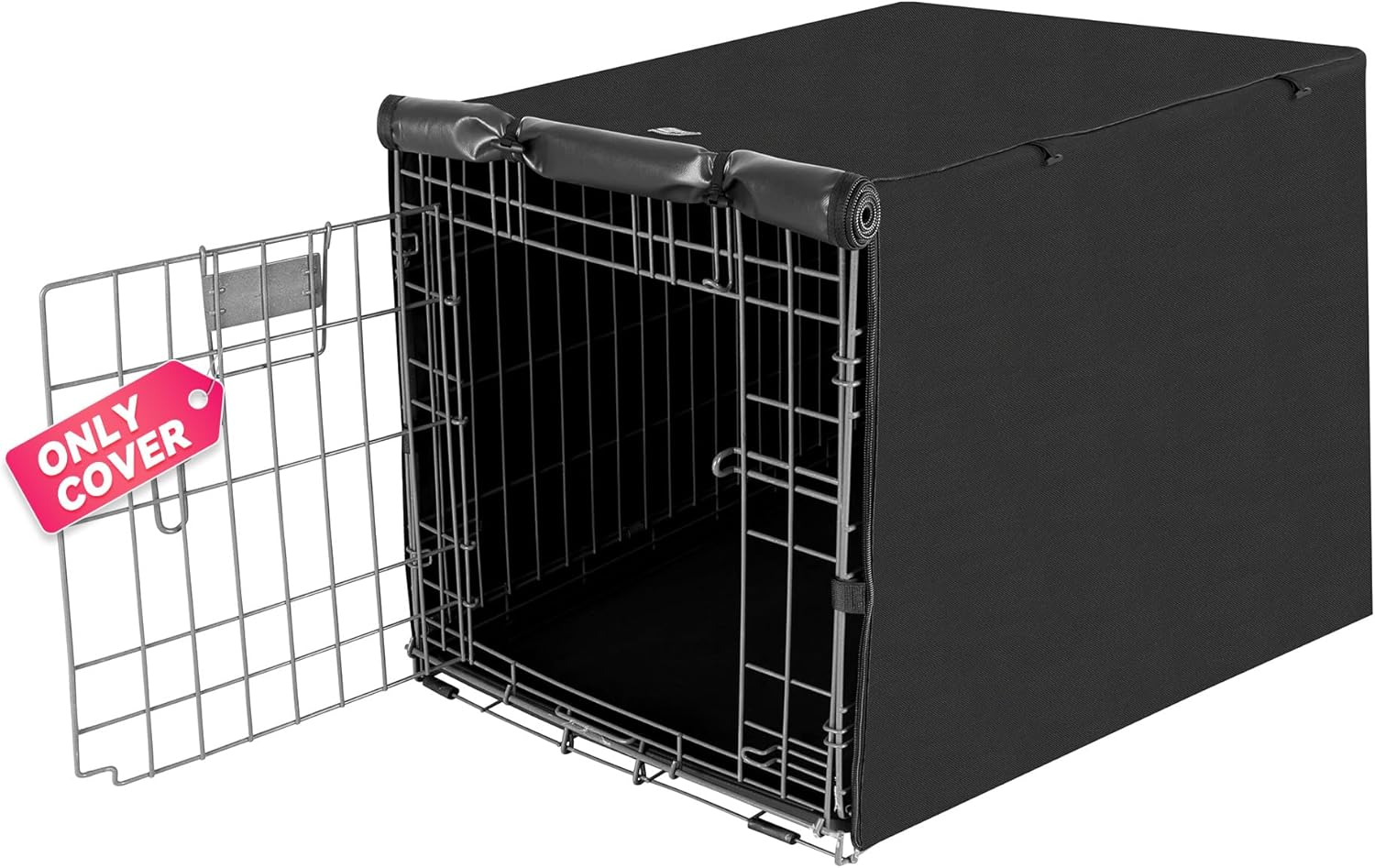 Double Door Dog Crate Cover, Dog Kennel Cover for Metal Dog Crates, Lightweight 600D Polyester Indoor/Outdoor Crate Cover (Fits 24 30 36 42 48 Inches Wire Crate)