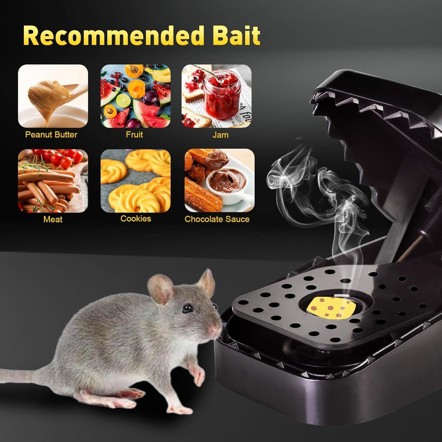 Mouse Trap,Small Mice Trap Indoor Quick Effective Sanitary Safe Mousetrap Catcher,Reusable Mousetrap for House Indoor Outdoor- 8 Pack image number 3