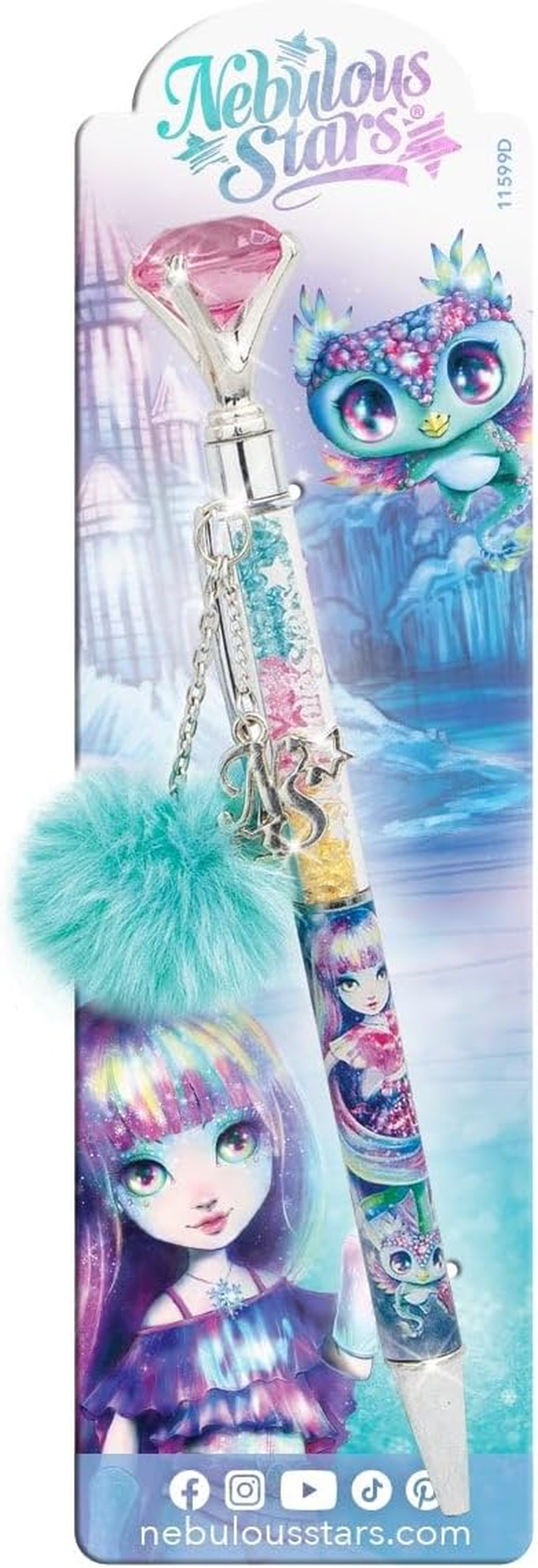 Nebulous Stars Random Diamond Pen - Gem-Filled Ballpoint Pen with Pretty Charms, Fun Stationery for Kids 5+, Assorted Styles