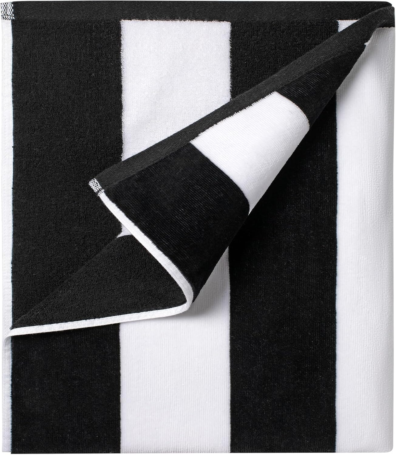 Ouxiaobai Cotton Oversized Beach Towel - 180 X 90 CM Striped Pool Towel, Soft Velour Cabana Swim Towel