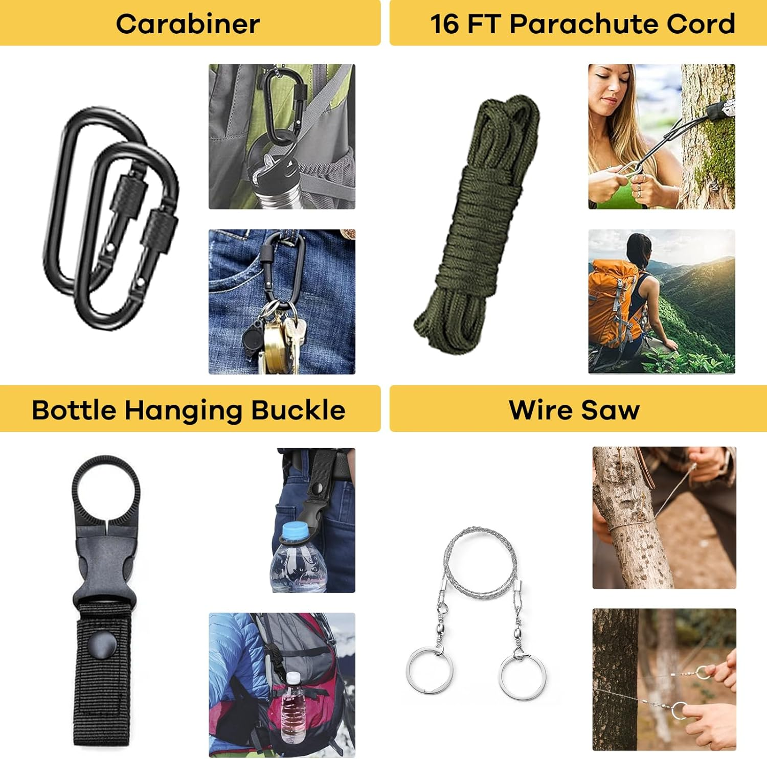 Survival Kits 27 in 1, Camping Accessories, Camping & Hiking Equipment, First Aid Kit and Survival Gear with Hard Case, Camping Gifts for Men image number 3