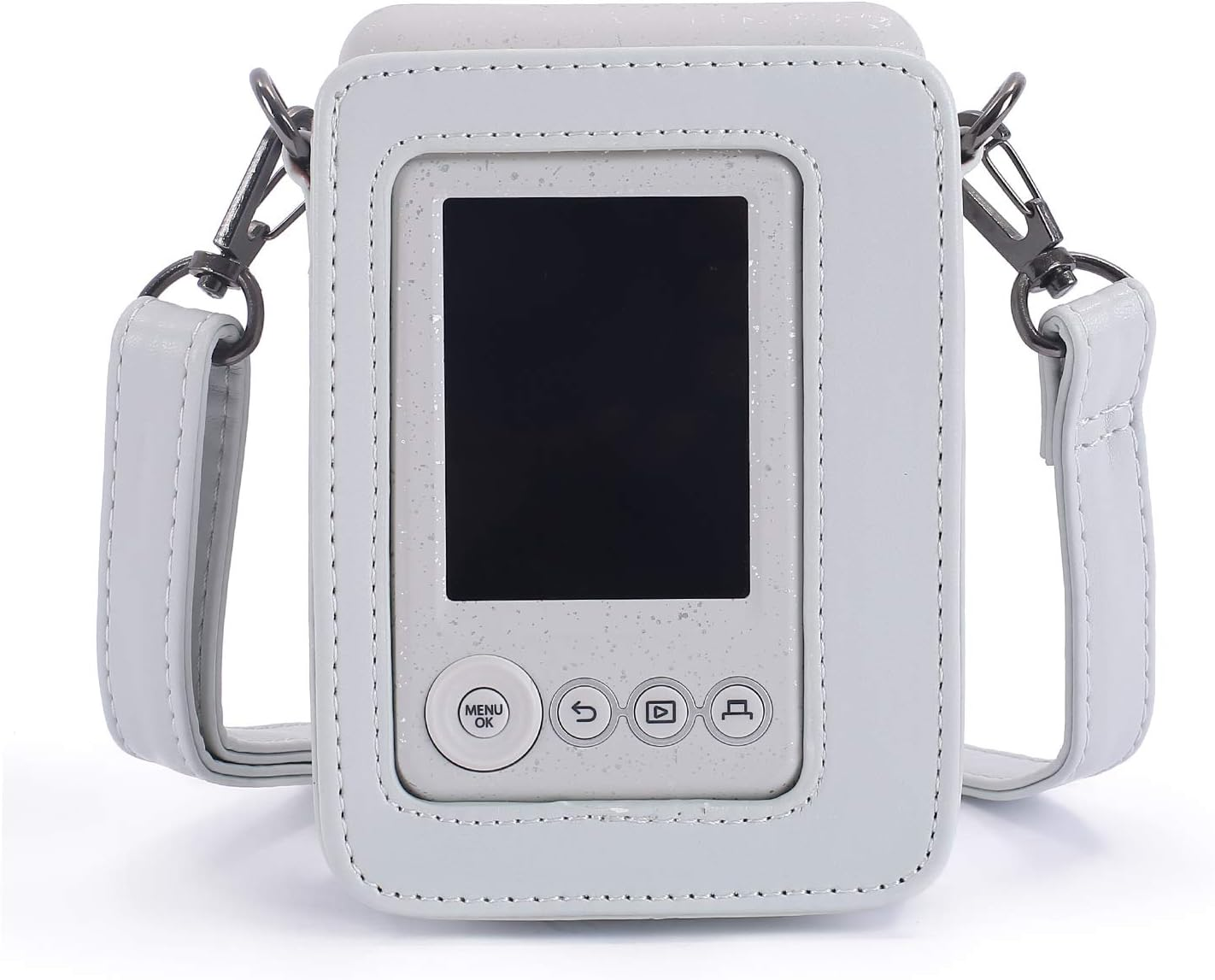 Phetium Protective Case Compatible with Instax Mini Liplay Hybrid Instant Camera and Printer, Soft PU Leather Bag with Removable/Adjustable Shoulder Strap (Smokey White) image number 3