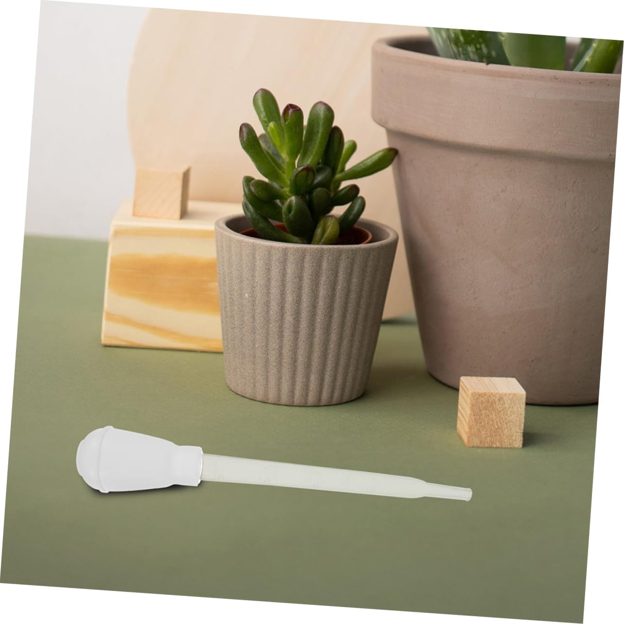 3Pcs Plant Saucer Water Absorber with 30Ml Plastic Suction Tubes Gardening Tool for Flower Pot Accessories Water Sucker Tray Set for Indoor and Outdoor