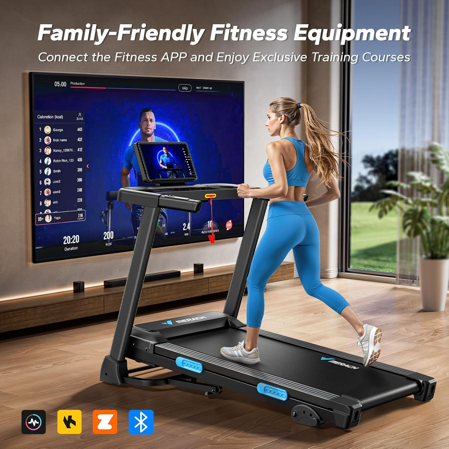 MERACH Treadmill Incline Walking Pad Treadmills for Home for 99% Body, 0.8-12 Km/H Walking Pads with Handle,Foldable Treadmill Walking Pads with Double Deck Tech for Home&Office,Led Display&App image number 1