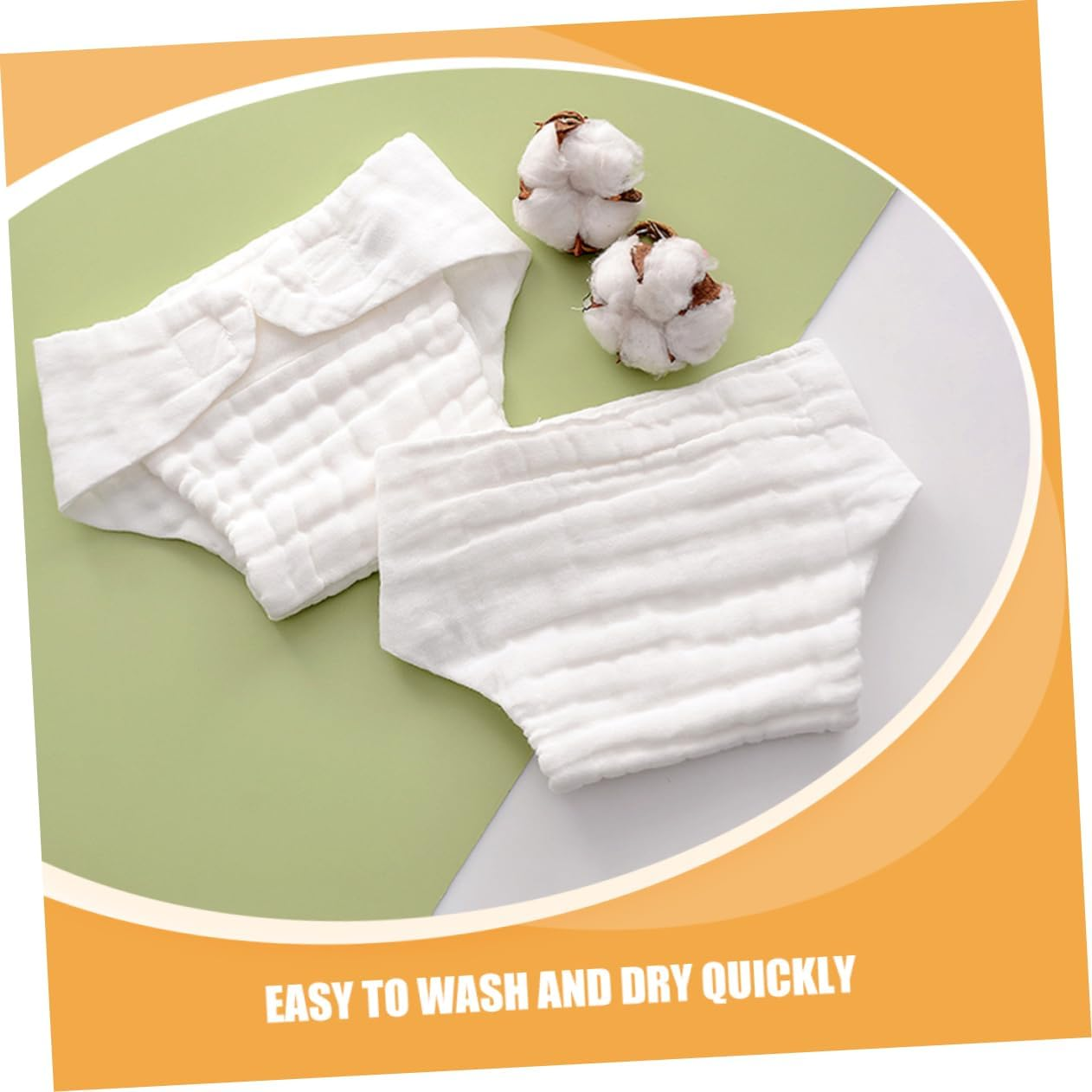 5Pcs Newborn Nappies Reusable Cloth Diaper Inserts Soft Absorbent Cotton Nappy Pads Liners Cloth Insert image number 3