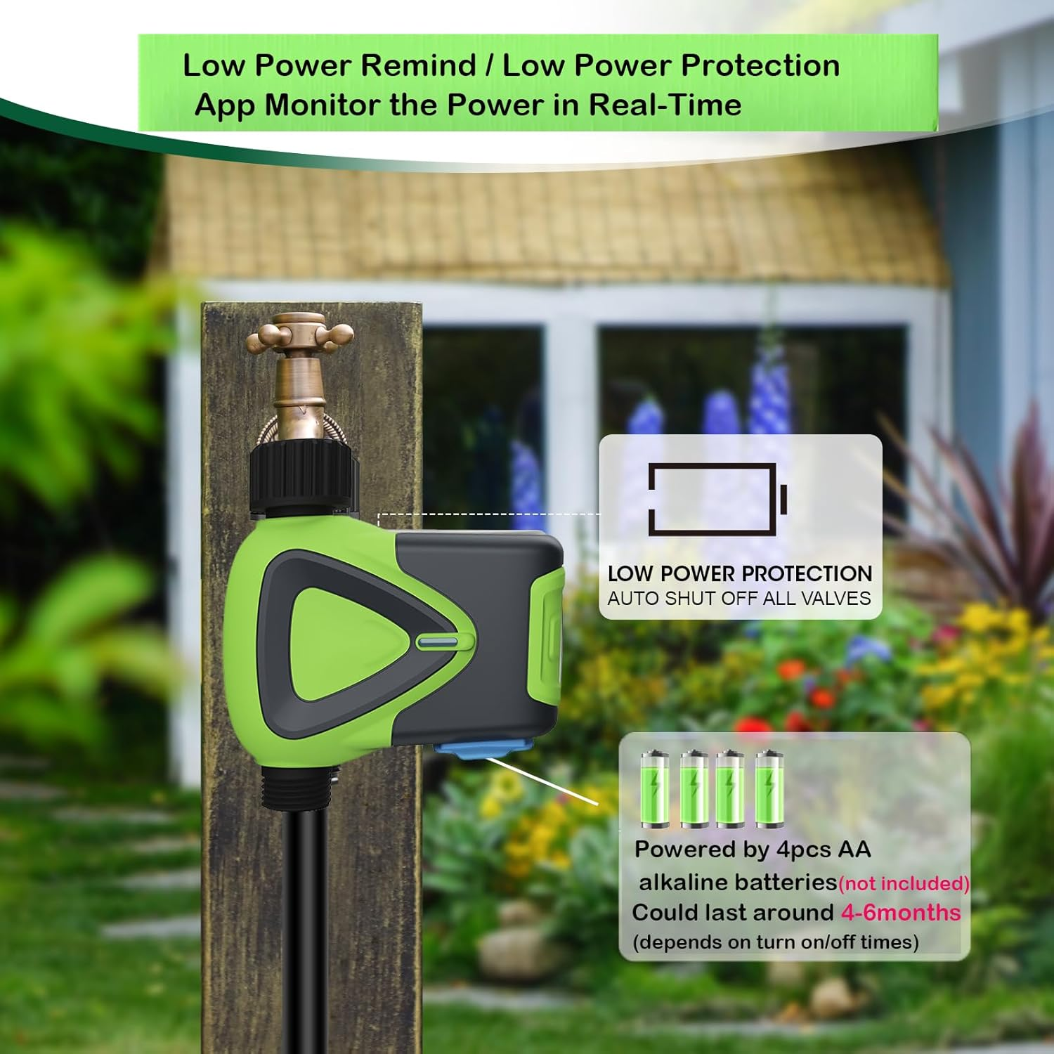Uantii Smart Irrigation Water Timer Tuya Wifi Automatic Garden Sprinkler Proragmming Irrigation Water Valve Controller,App Control,No Hub Required image number 5
