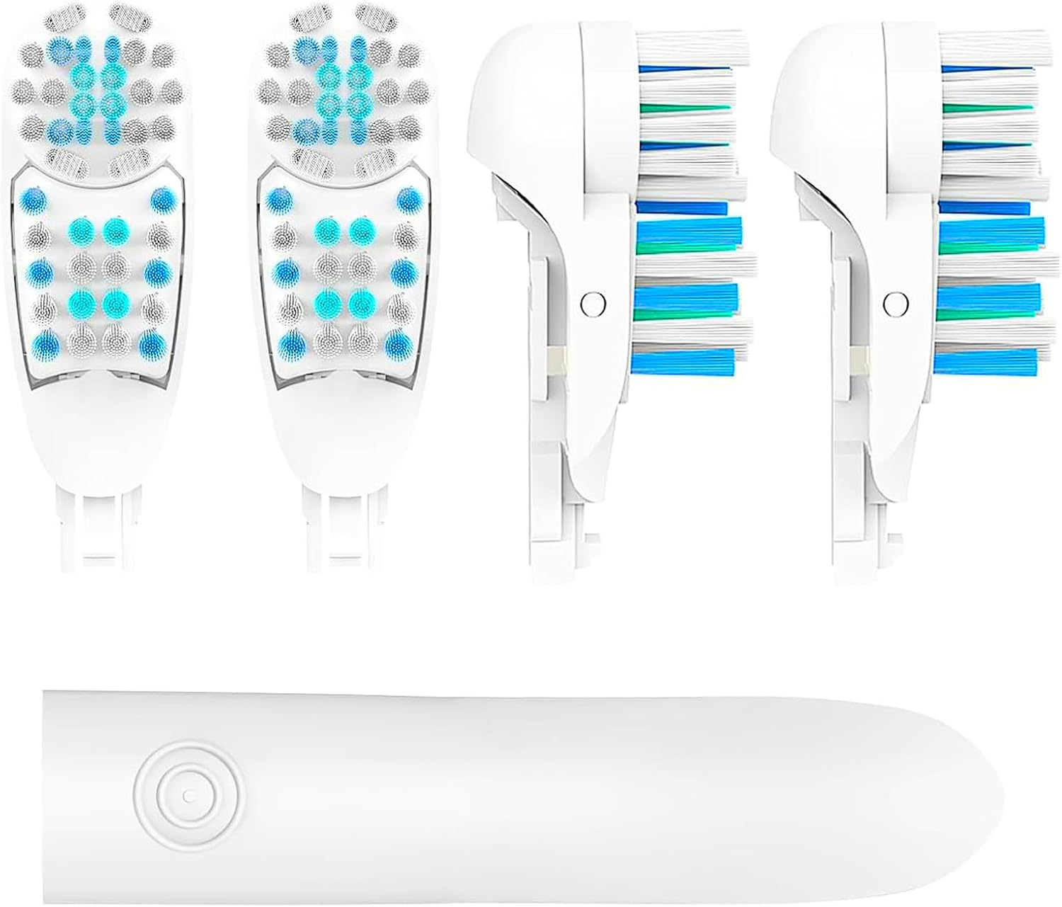 Dual Clean Cross Replacement Toothbrush Heads Compatible with Oral B Complete Action Deep Clean Power Toothbrush 3733 4732 4734, Rotating Brush Heads Set
