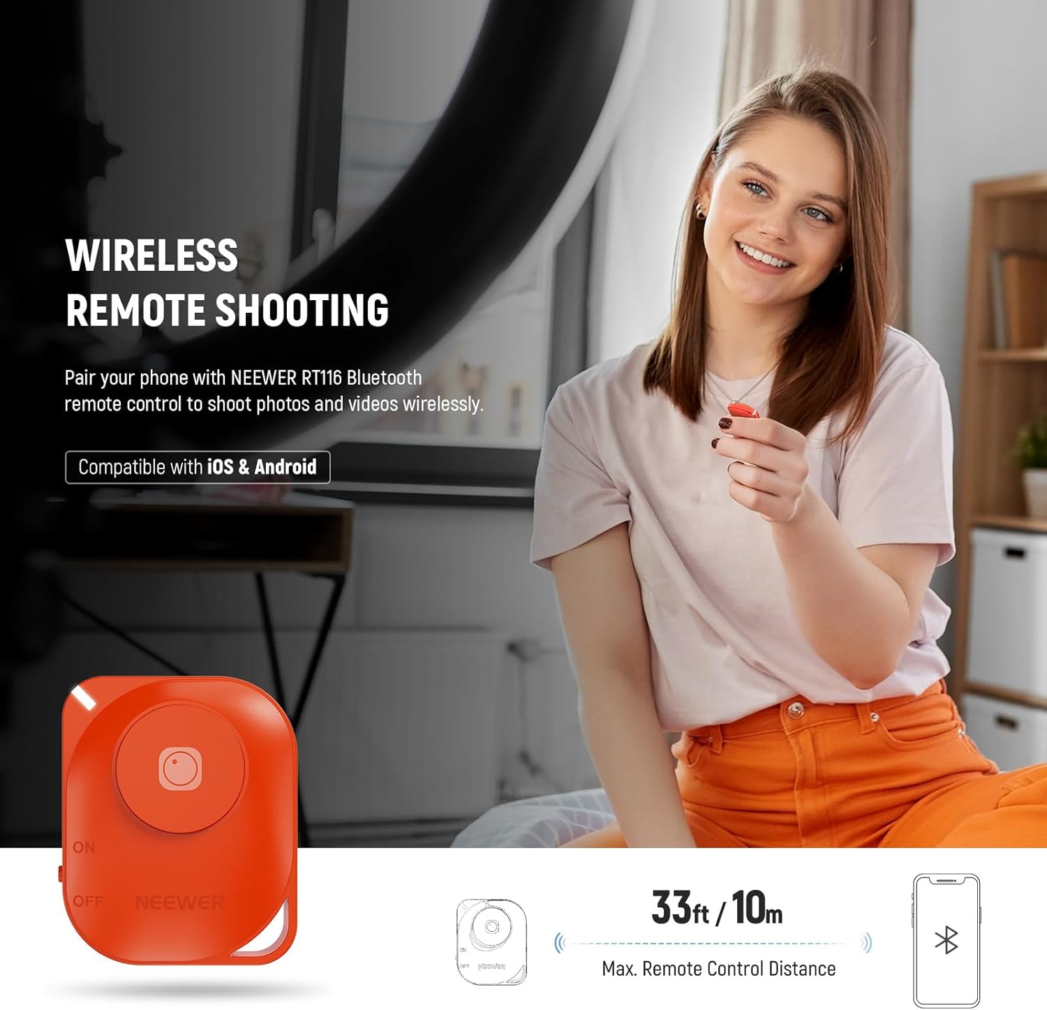 NEEWER 10" 20W LED Ring Light with Desk Stand Phone Holder for Iphone Laptop, Bi Color 2900K-7000K, USB C PD Input, CRI97+ 1660Lx/0.5M, Selfie Makeup Tiktok Recording Video Conference Lighting, RH10B image number 2