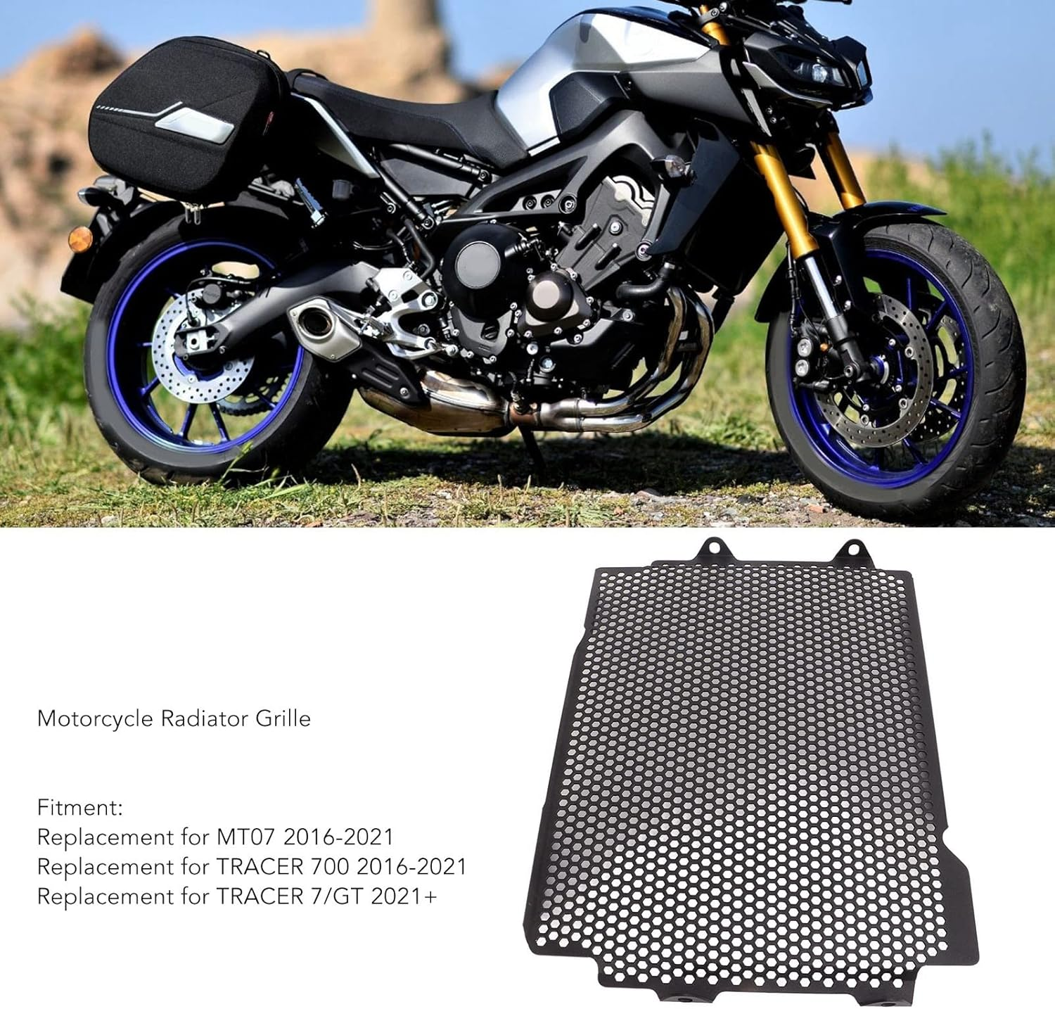 Motorcycle Radiator Grille for MT07 TRACER 700 TRACER 7 GT, Motorcycle Radiator Cover Replacement, Motorcycle Radiator Protector Guard, Fully Effectively image number 5
