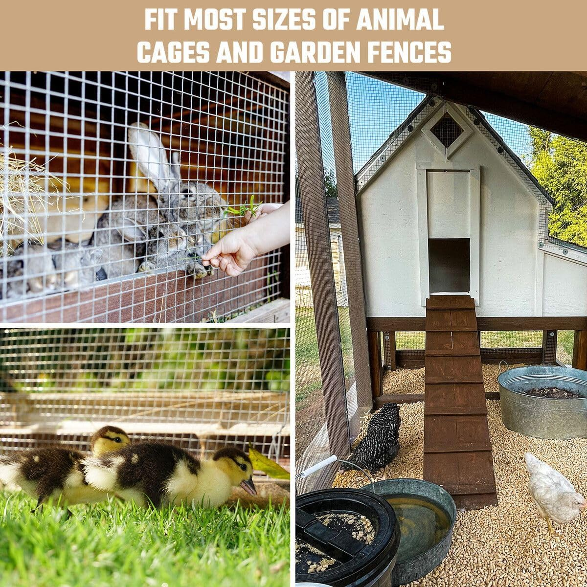 AUSWAY 15M Galvanised Welded Wire Mesh Fence Roll Garden Fencing Barrier Enclosure Netting for Chicken Coop Aviary Poultry Hardware Cloth Rabbit Cage Guard Tree