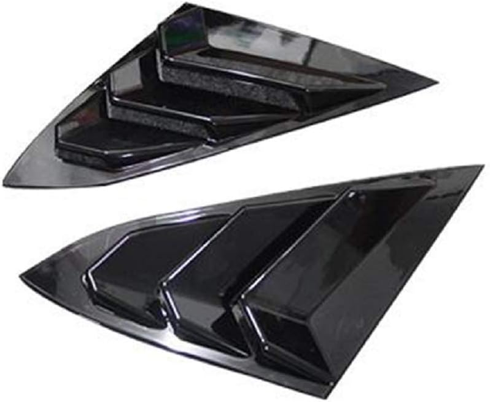 Ruihe Fit for Ford Focus ST RS MK3 Hatchback 2PC 2012 2013 2014 2015 2016 2017 2018 Shiny Black Window Side Louvers Vent image number 1