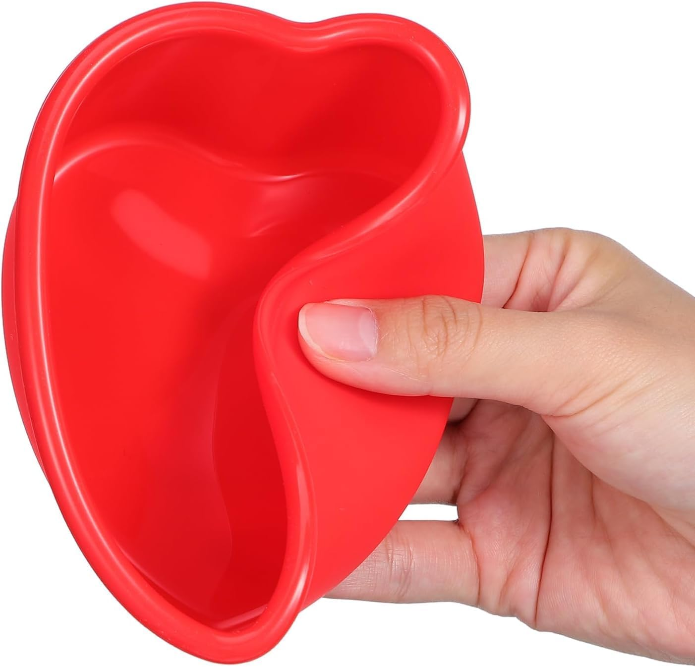 Silicone Cake Pan, 4 Inch Heart Shaped Silicone Baking Pan, Easy to Clean & Reusable Molds, Ideal for Cake Baking, 4PC Set image number 1