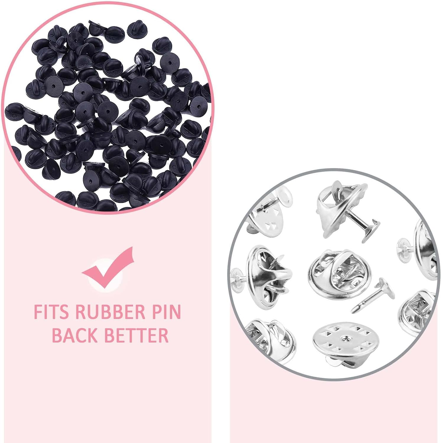 Enamel Pin Display Book, Portable Pin Trading Book, to Display and Trade Your Disney Pins, 42 Pin- Capacity, Leather Pin Holder, Fits Rubber Pin Back, Pink - Black image number 7