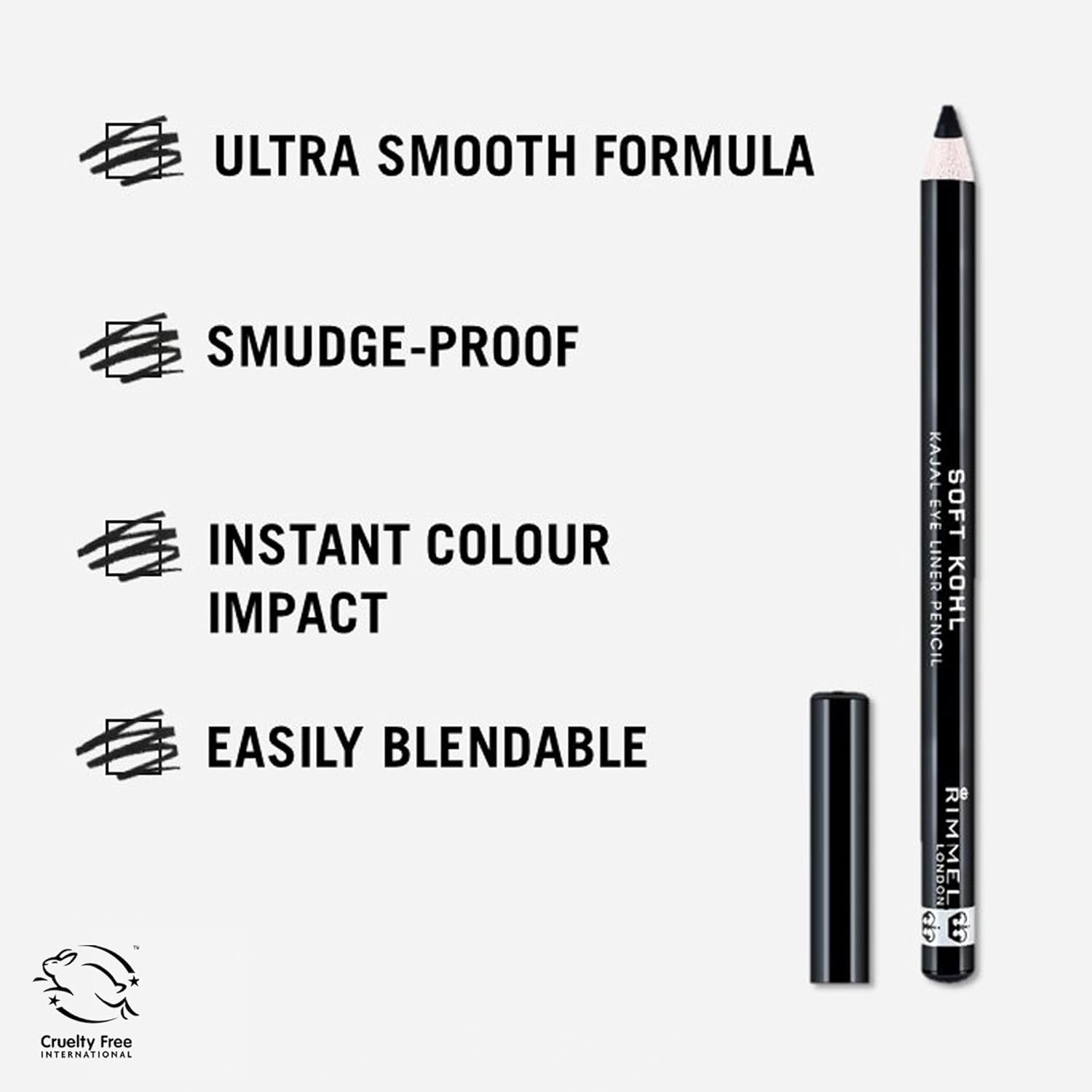 Rimmel London Soft Kohl Kajal Eye Liner Pencil, Jet Black image number 6