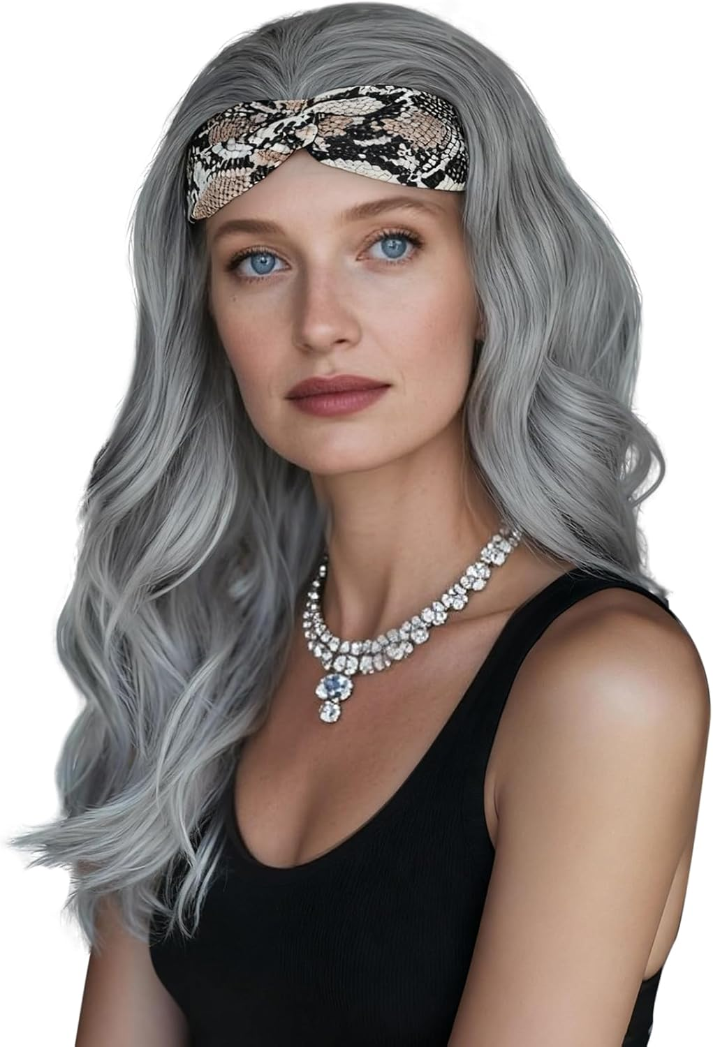 PHOCAS Deep Wave Headband Wig Ombre Blonde Headband Wig Long Curly Synthetic Headband Wig for Women Daily Use 23''/58Cm image number 6