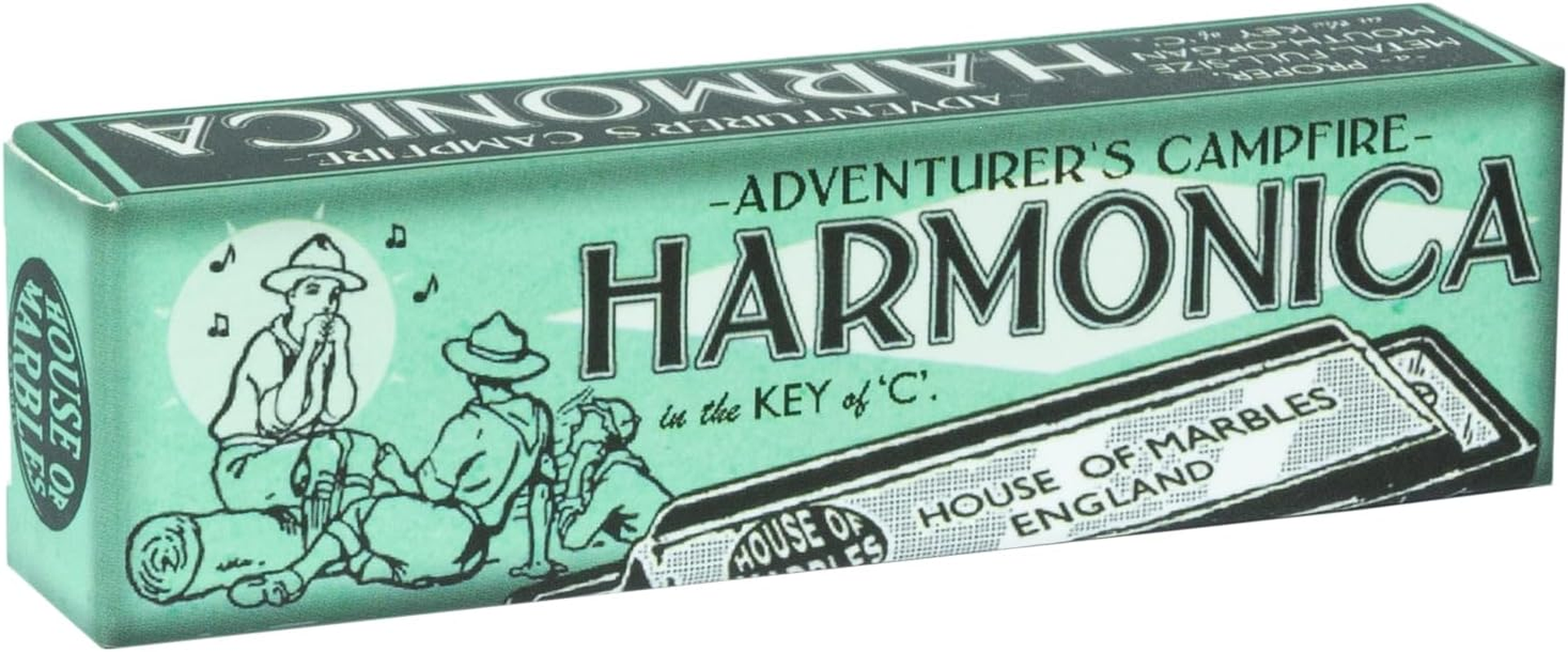 House of Marbles Advernturer'S Campfire Metal Harmonica Instrument in the Key of C Major, an Easy Diatonic Musical Scale Mouth Organ in Stainless Steel, for Beginners to Professionals Musicians