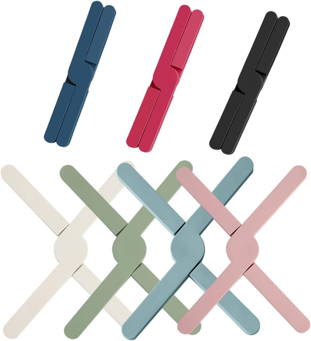 7 Pcs Foldable Silicone Trivets,Heat-Resistant Folding Pad,Drying Pad，Expandable Silicone Trivets(7 Colors) image number 2