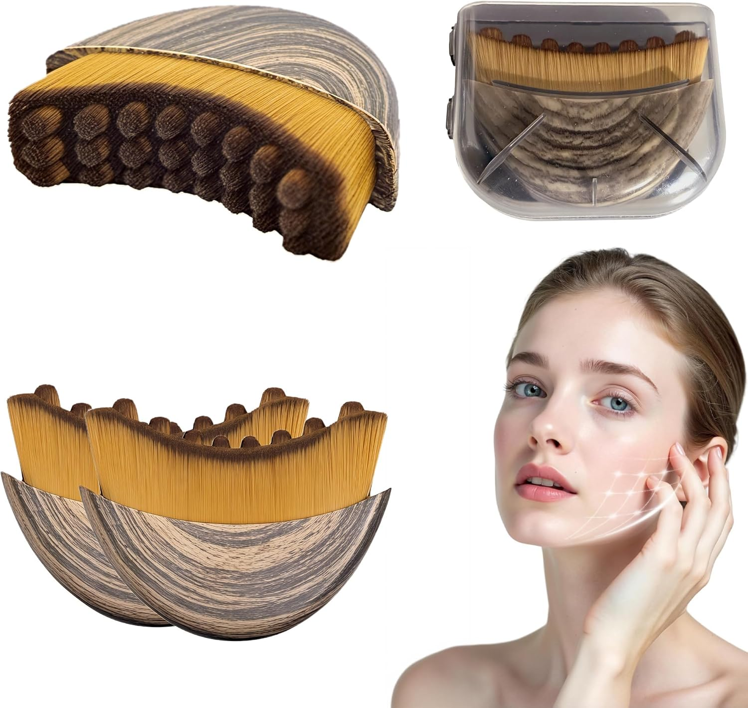 2Pcs Lymphatic Brush for Face, Lymphatic Drainage Brush, Lymphatic Contour Face Brush, Ergonomically Designed to Precisely Fit the Skin, Used for Facial, Chin and Jawline Carving Lymphatic Drainage Massages and Fatigue Relief image number 3