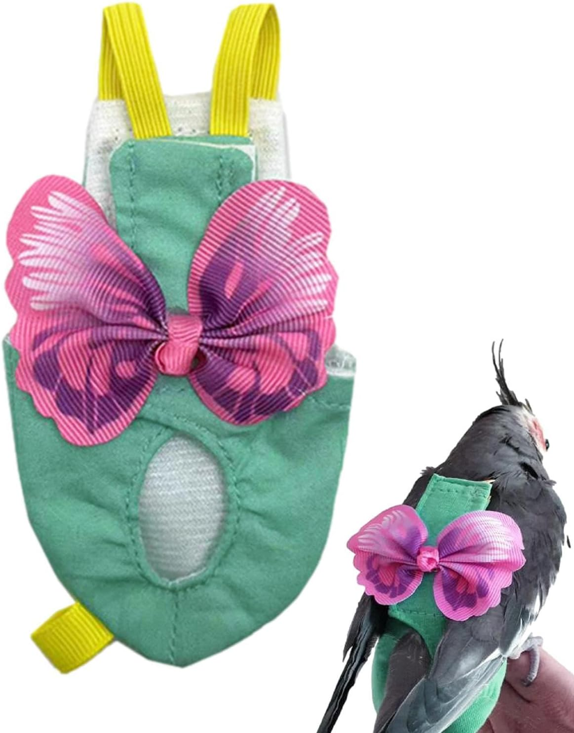 Bird Harness | Soft Bird Diapers Suite | Pigeon Pants for Small Medium Birds Parakeets Parrot Cockatiel, Bird Diapers for Parrots, Bird Clothes Pochy - M image number 7
