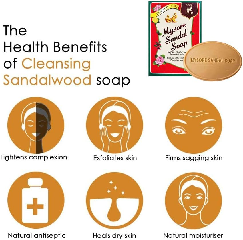Mysore Sandal Soaps Pack of 10 (75 Gr. Bars)