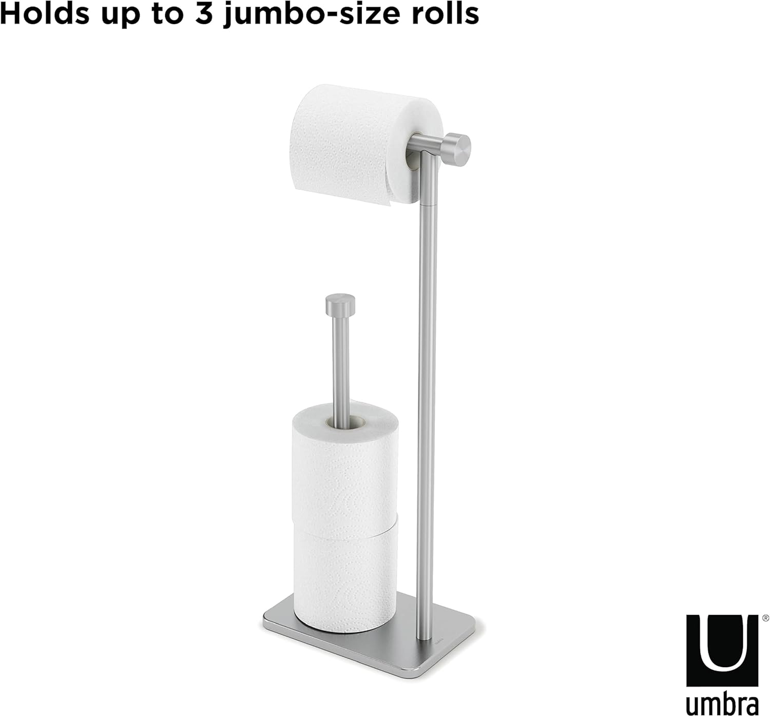 Umbra Cappa Toilet Paper Holder and Reserve, Nickel image number 3