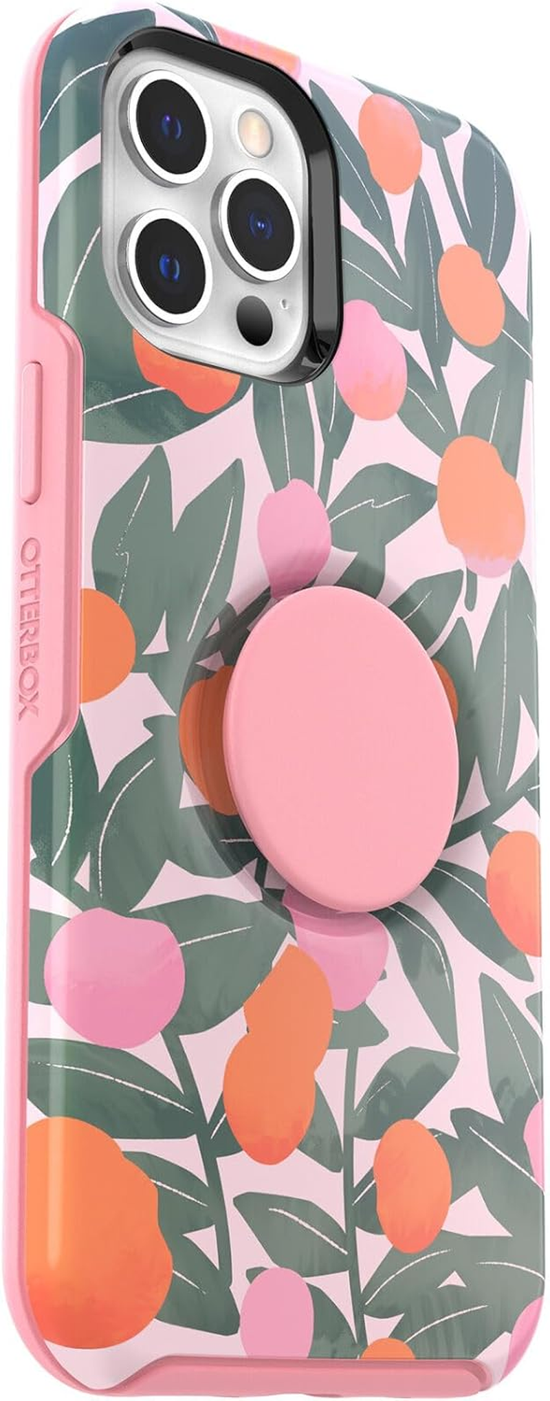 Otterbox + Pop Symmetry Series Case for Iphone 12 Pro Max (Only) - Non-Retail Packaging - Stay Peachy (Pink Graphic) image number 2