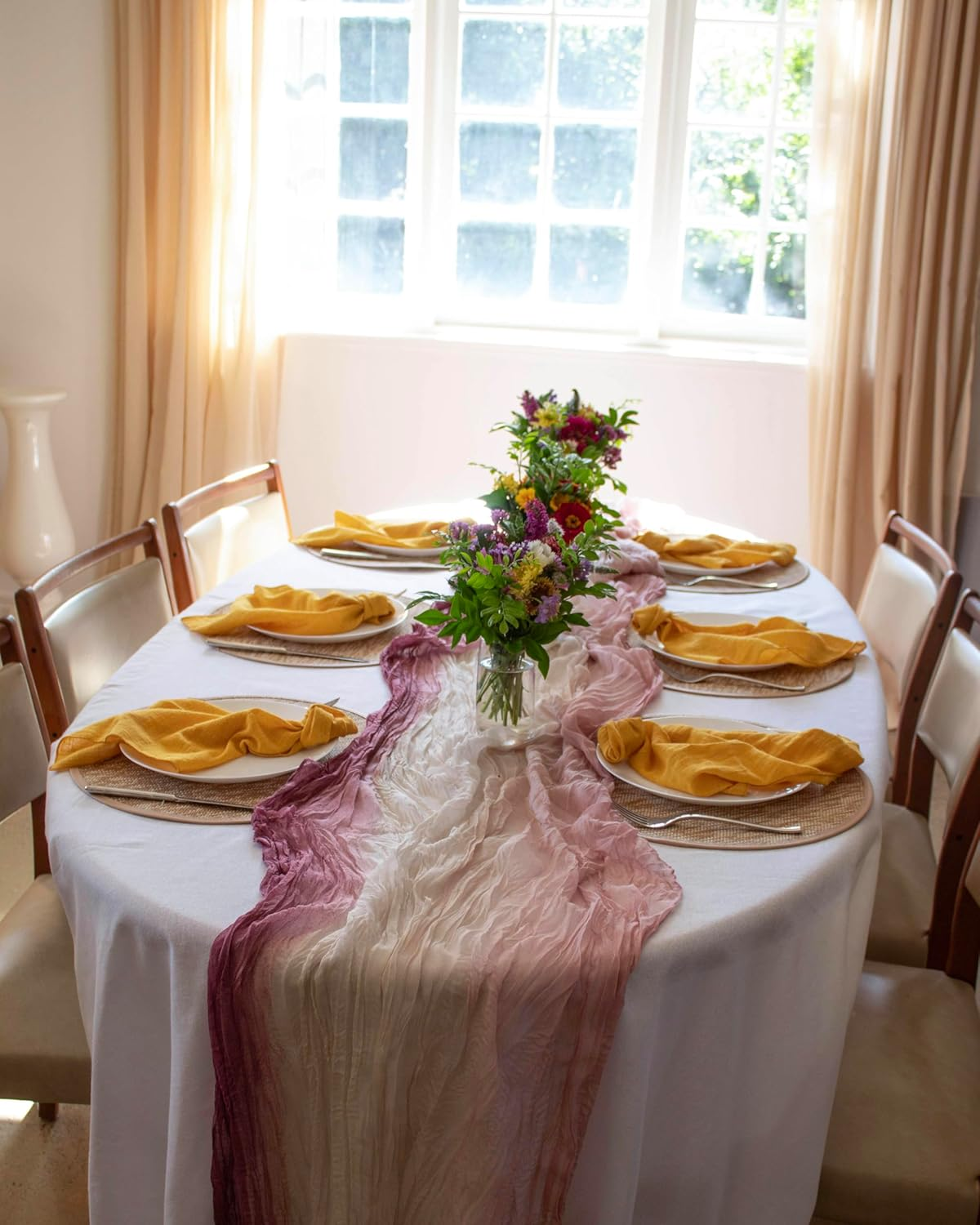 Generic Mustard Yellow 100% Linen Cloth Cotton Square Napkins, Set of 6, 40Cm X 40Cm | Wedding Shower Bridal Event Styling Table Decor | image number 4