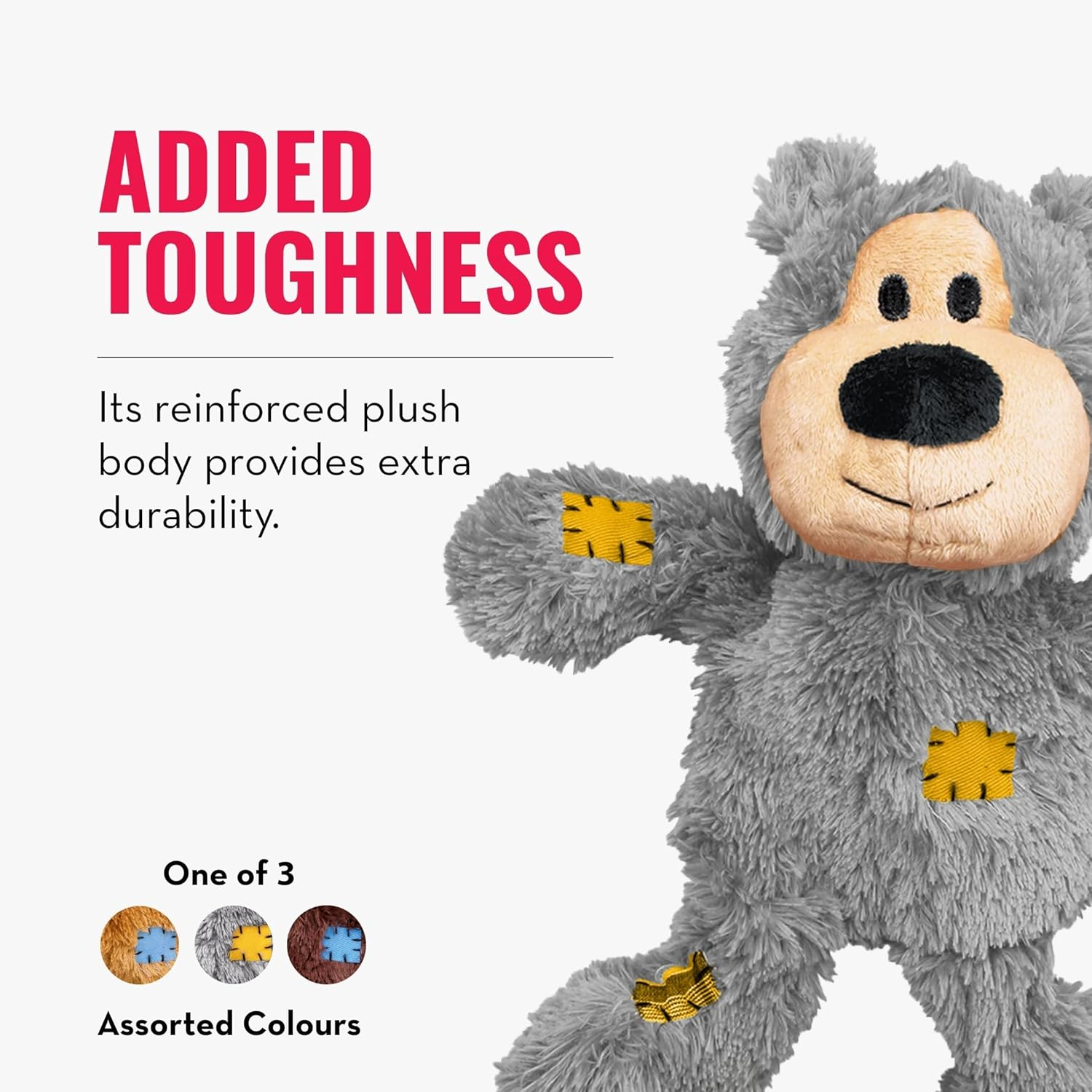 KONG - Wild Knots Bear - Internal Knotted Ropes and Minimal Stuffing for Less Mess (Assorted Colours) - for X-Large Dogs image number 5