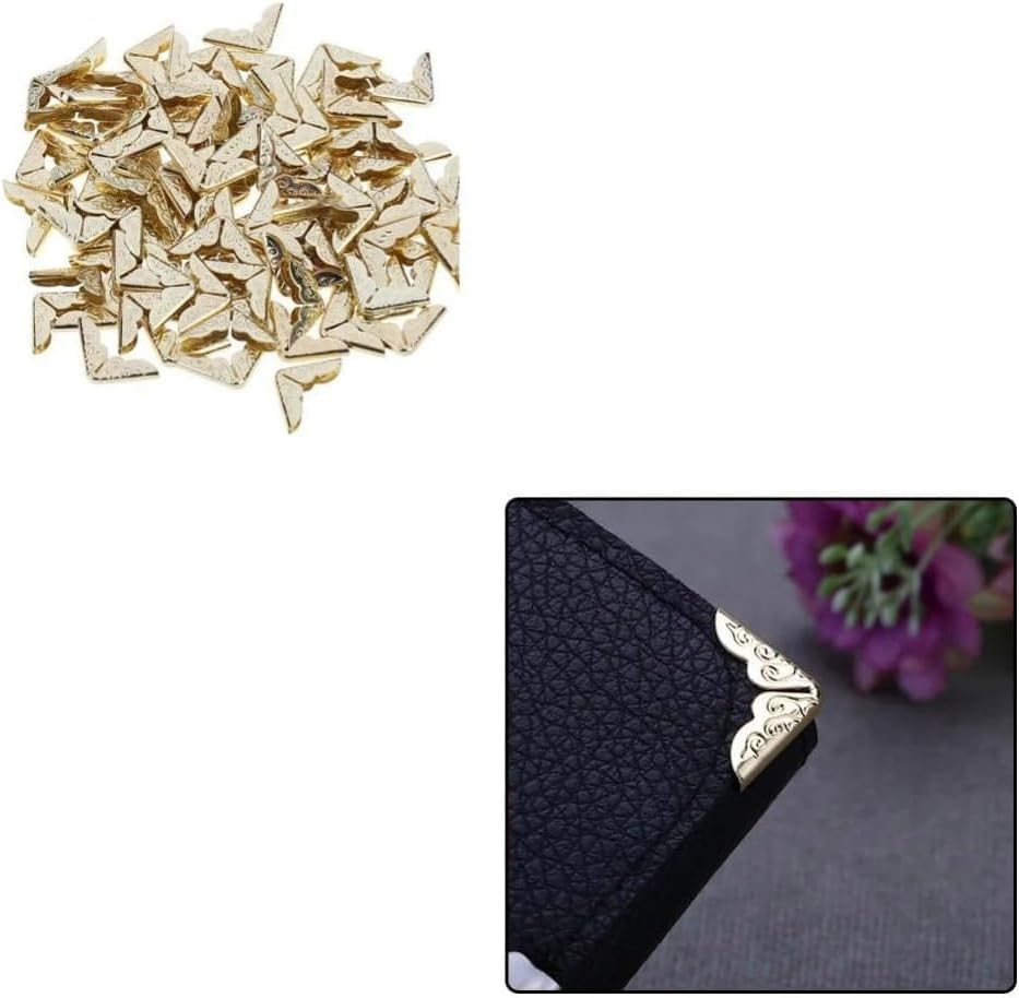 Book Corner Brackets 100Pcs Ornament Corner Protectors Practical Book Corner Protector Creative Vintage Scrapbook Protector (Style1) image number 2