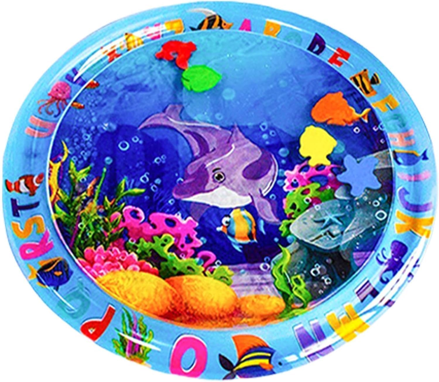 Sensory Water Play Mat for Cats - Cooling Comfort Inflatable Pet Toy with Dolphin Design - 65Cm