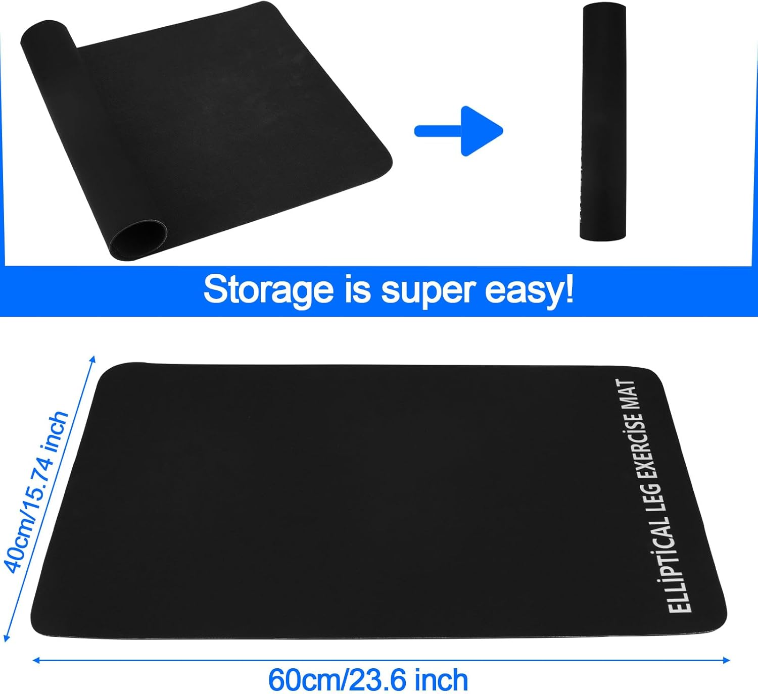 Gosknor Ellipse Leg Trainer Mat, 60 X 40 Cm, Non-Slip Training Mat for Elliptical Trainer, under the Desk, Training Equipment Mats for Home or Office Use, Stability and Floor Protection image number 6