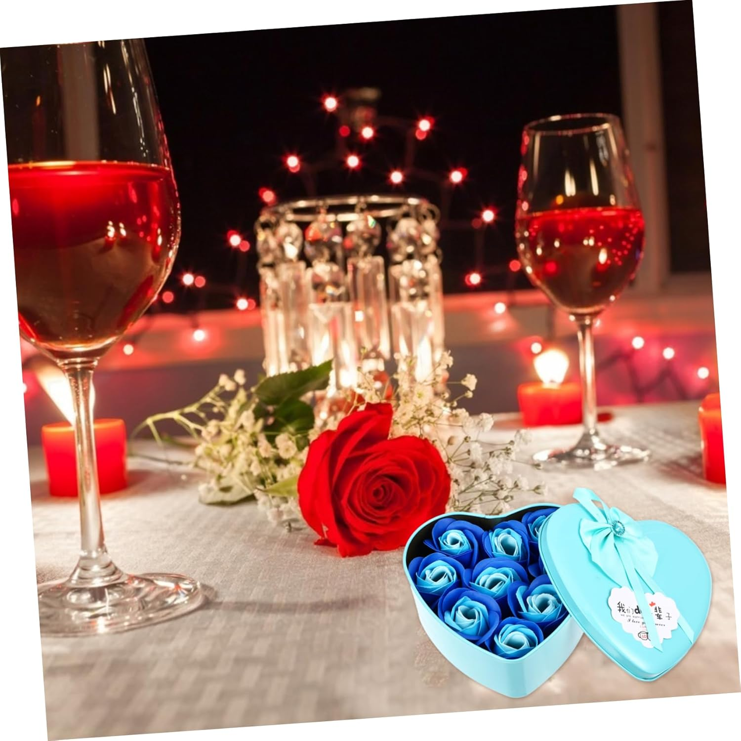 MERRYHAPY 2Pcs Heart-Shaped Soap Flower Box Floral Scented Soap for Special Occasions image number 4