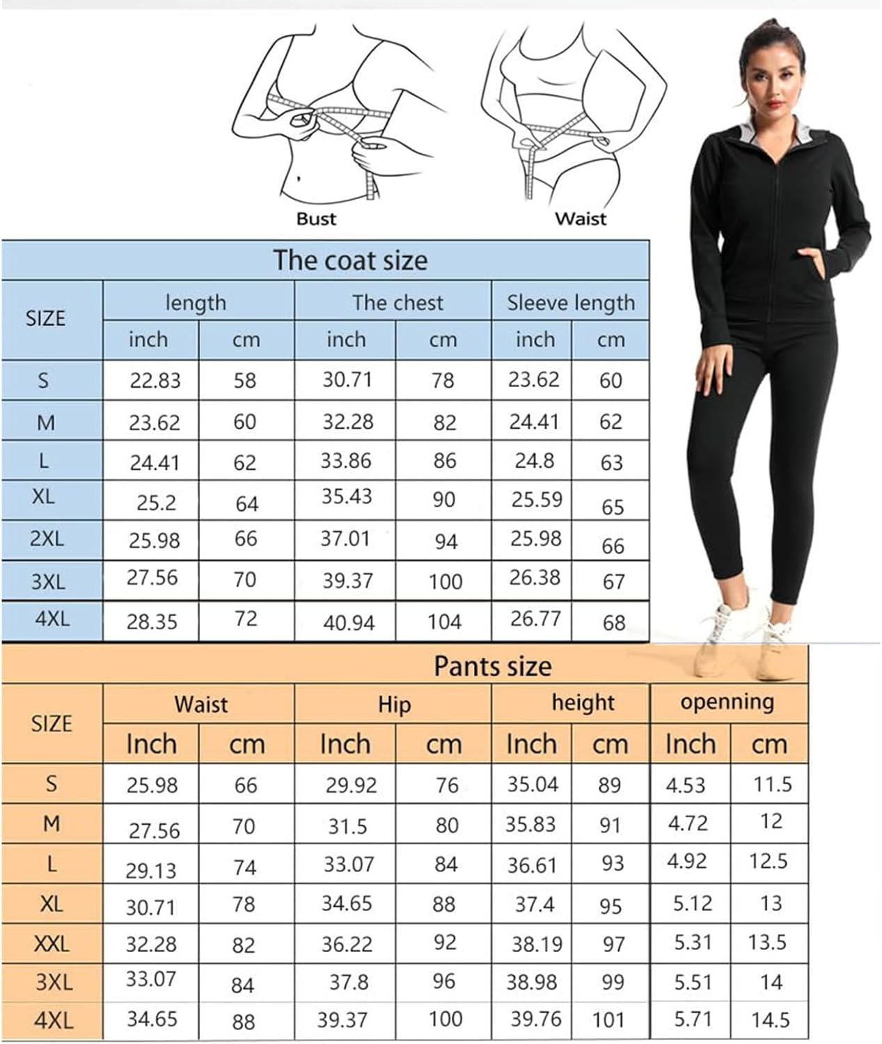 Kapeicamper Sauna Suit Women Weight Loss Gym Sweat Suits Workout Jacket Lock Sweating Profusely Pants Workout Fitness Compression Sweat Suits for Women image number 4