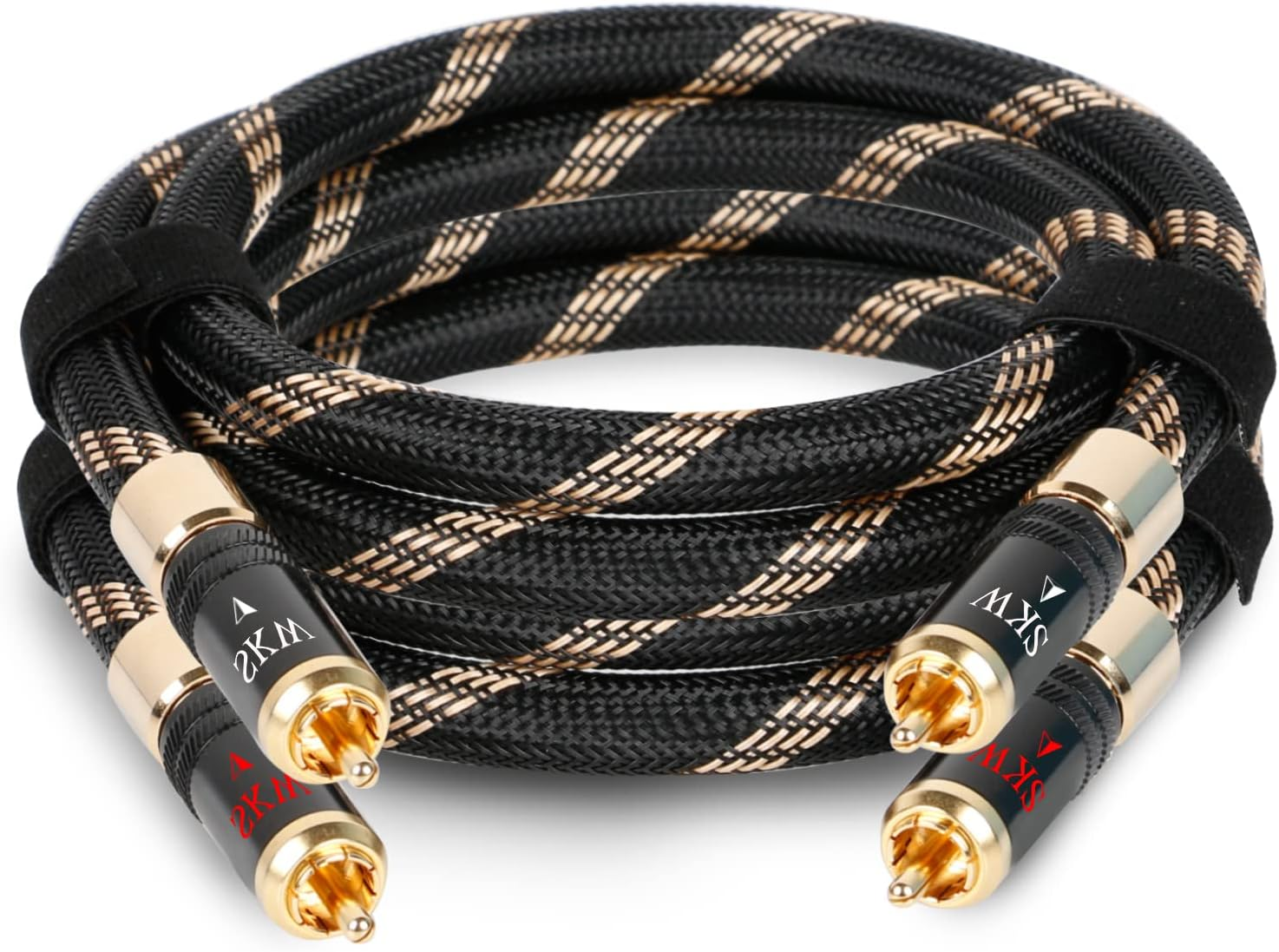SKW Audiophiles Digital Stereo Audio Cable Coaxial Cable 2RCA Male to 2RCA Male Stereo Audio Y Cable Hifi System Subwoofer Converter Adapter DJ Equipment TV Amplifier Speaker Home Theater - 1.6Ft