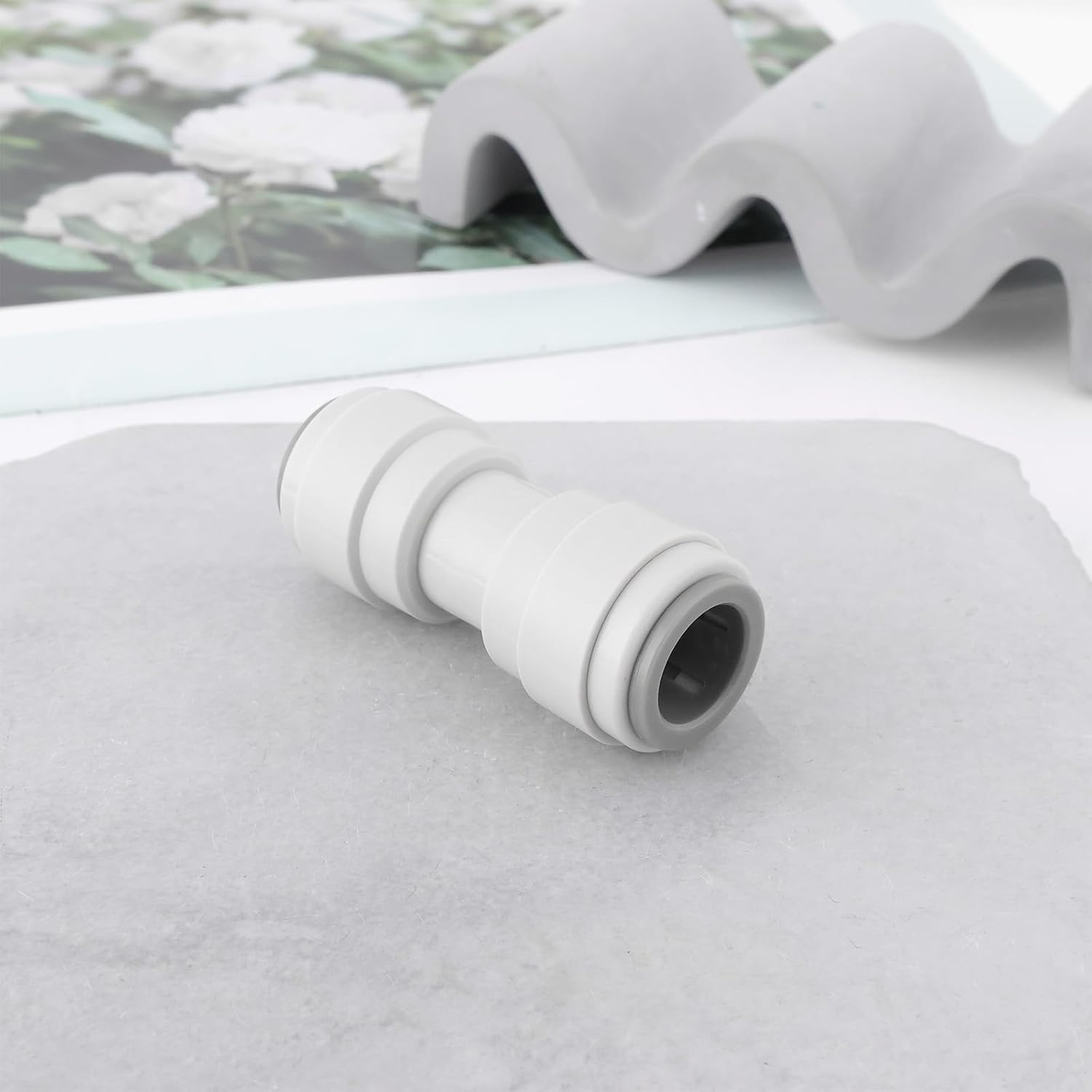 SG Store 4Pcs 12Mm Straight Push Fit Pipe Water Connector Straight Coupling 12Mm Peplace Part PM0412E WS1204 for Water Pipe Connection White