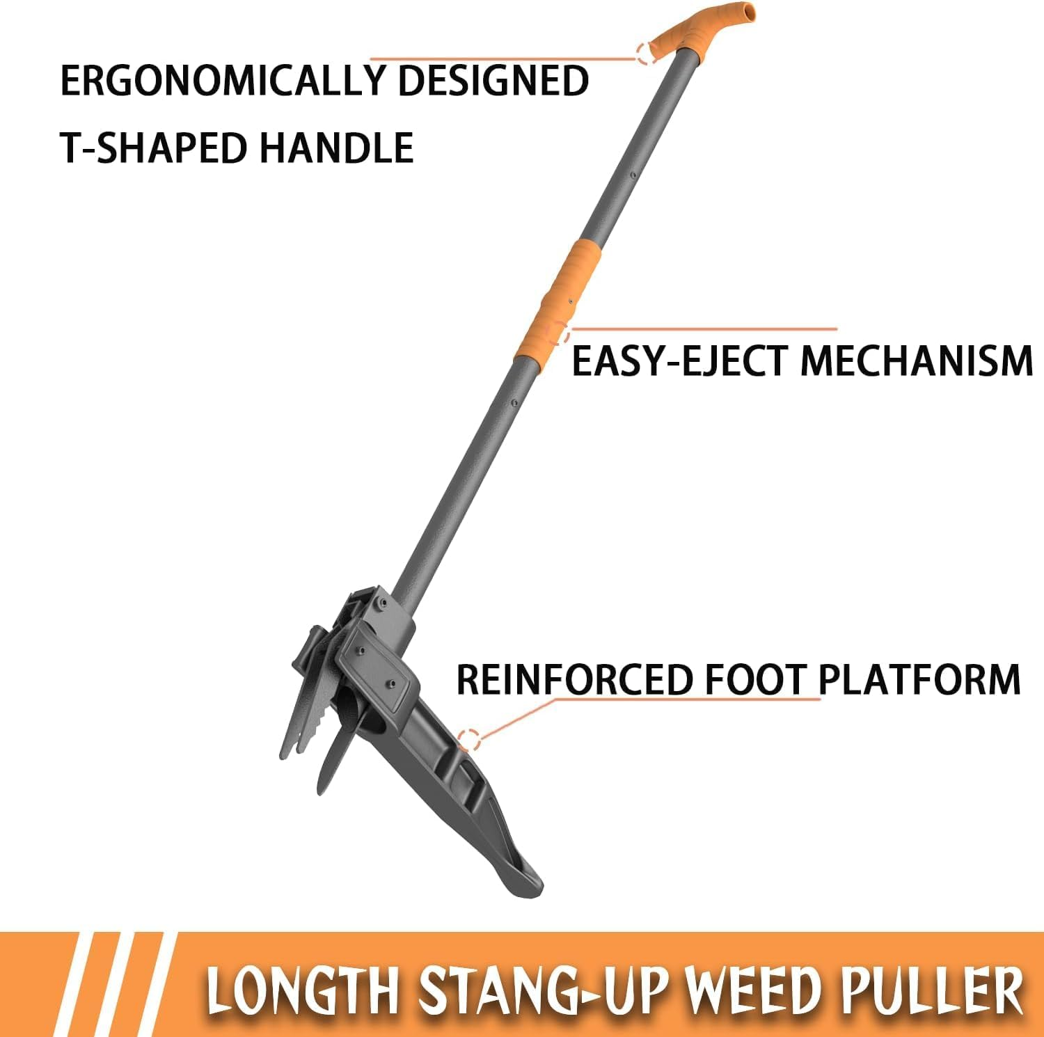Stand up Weeder Puller Tool - Made with Heat Treated Steel and Ergonomic Handles, Weeding Tools Ideal for Gardens and Patio Lawns to Effectively Pull Out Weeds & Their Roots image number 2