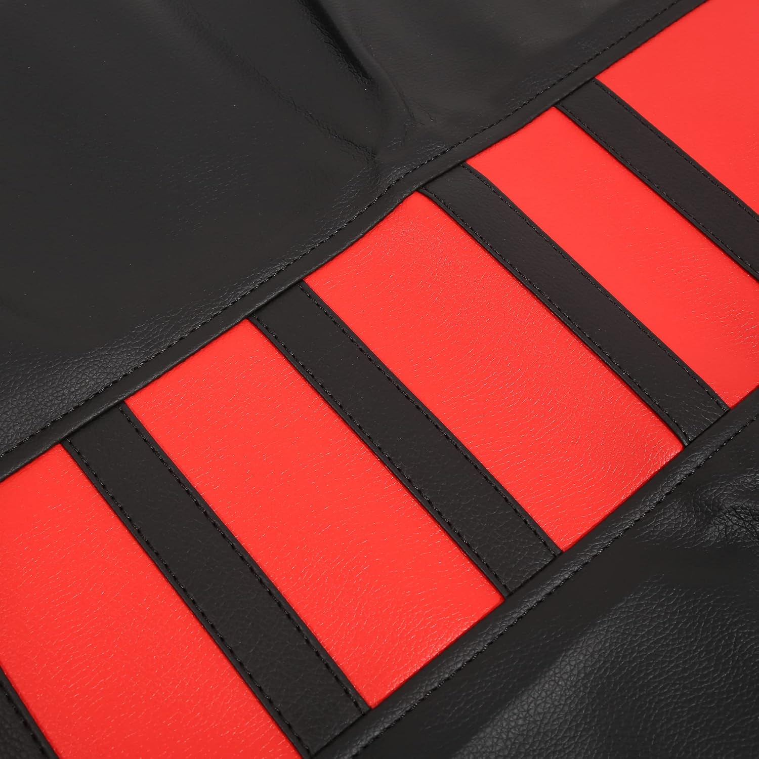 X AUTOHAUX Motorcycle Dirt Bike Faux Leather Soft Seat Cover anti Slip Seat Cushion Red Black image number 5