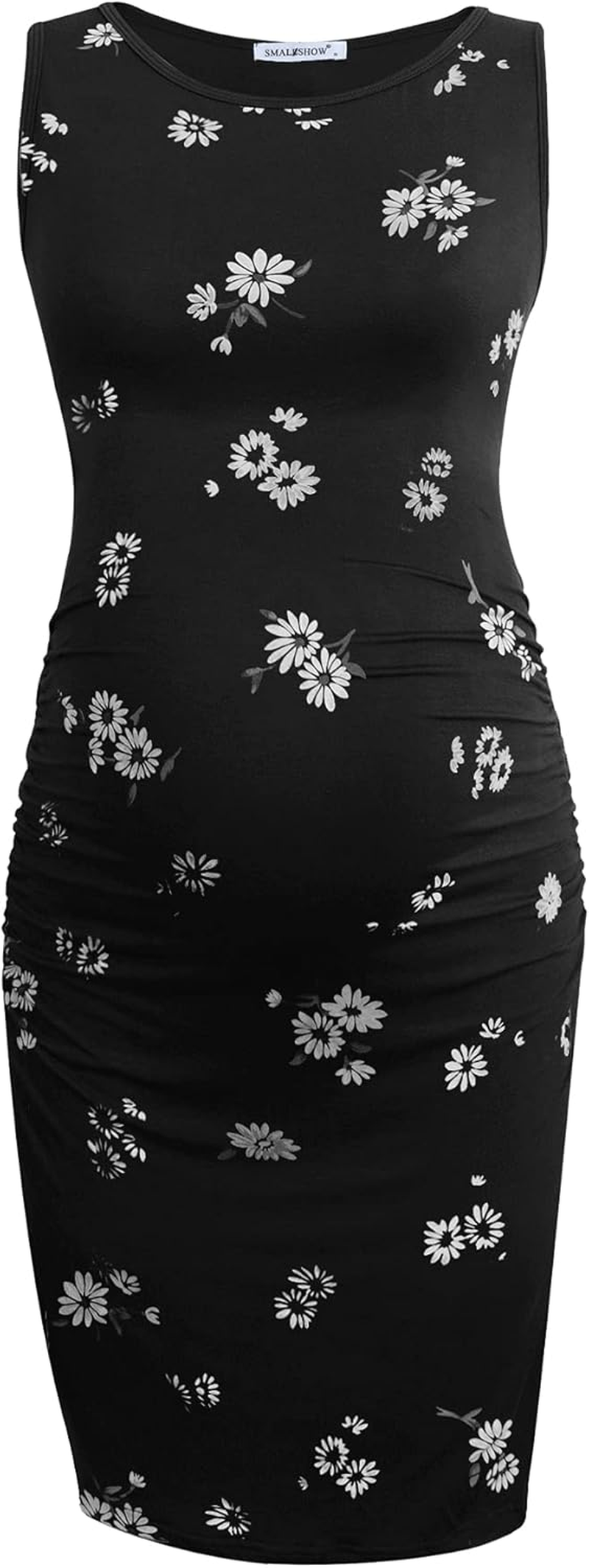 Smallshow Women'S Sleeveless Maternity Dress Ruched Pregnancy Clothes image number 2