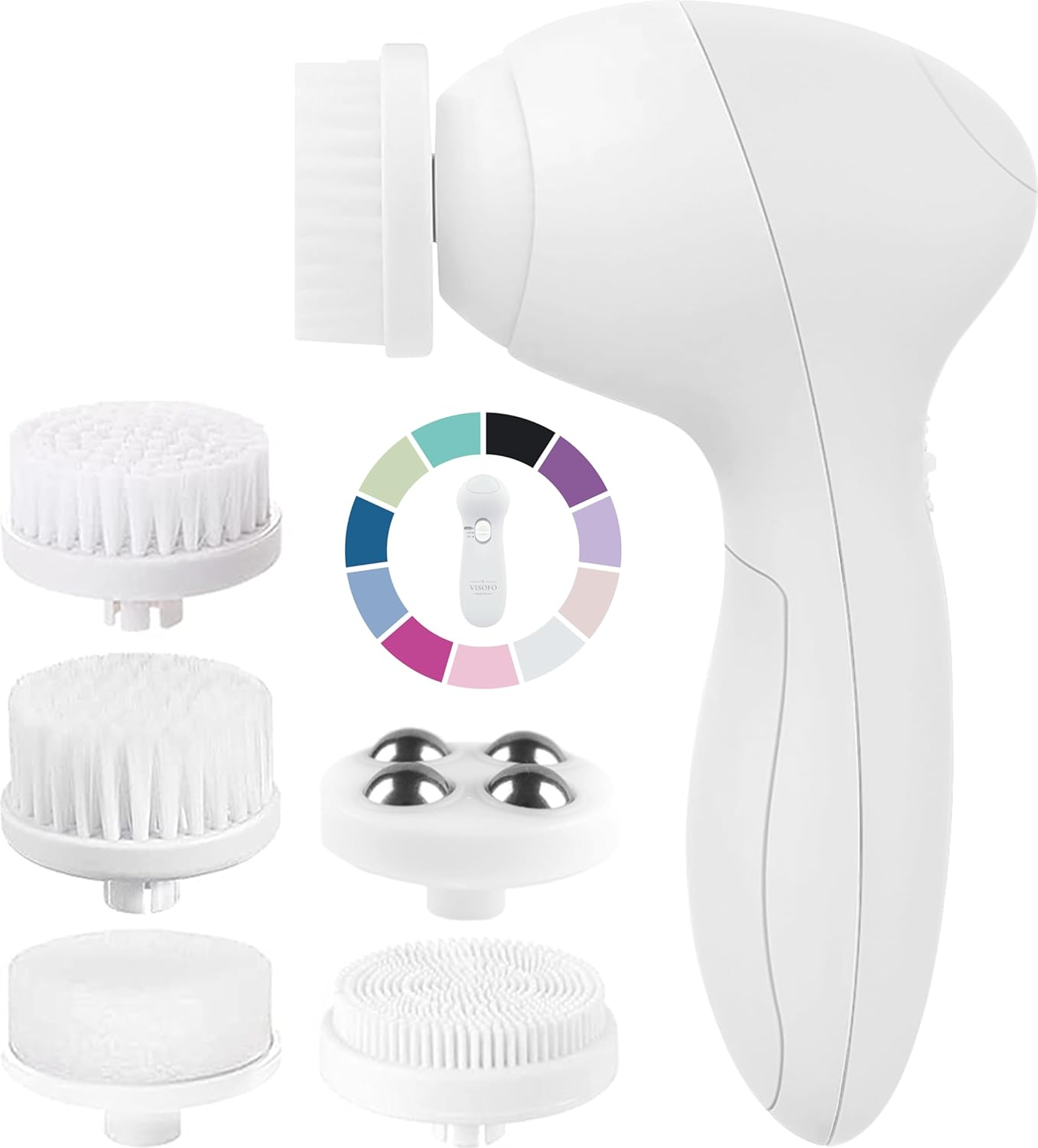 VISOFO Facial Cleansing Brush Exfoliator | Powered Electric Spin Cleanser | Deep Cleansing & Gentle Exfoliation | Pearl image number 1